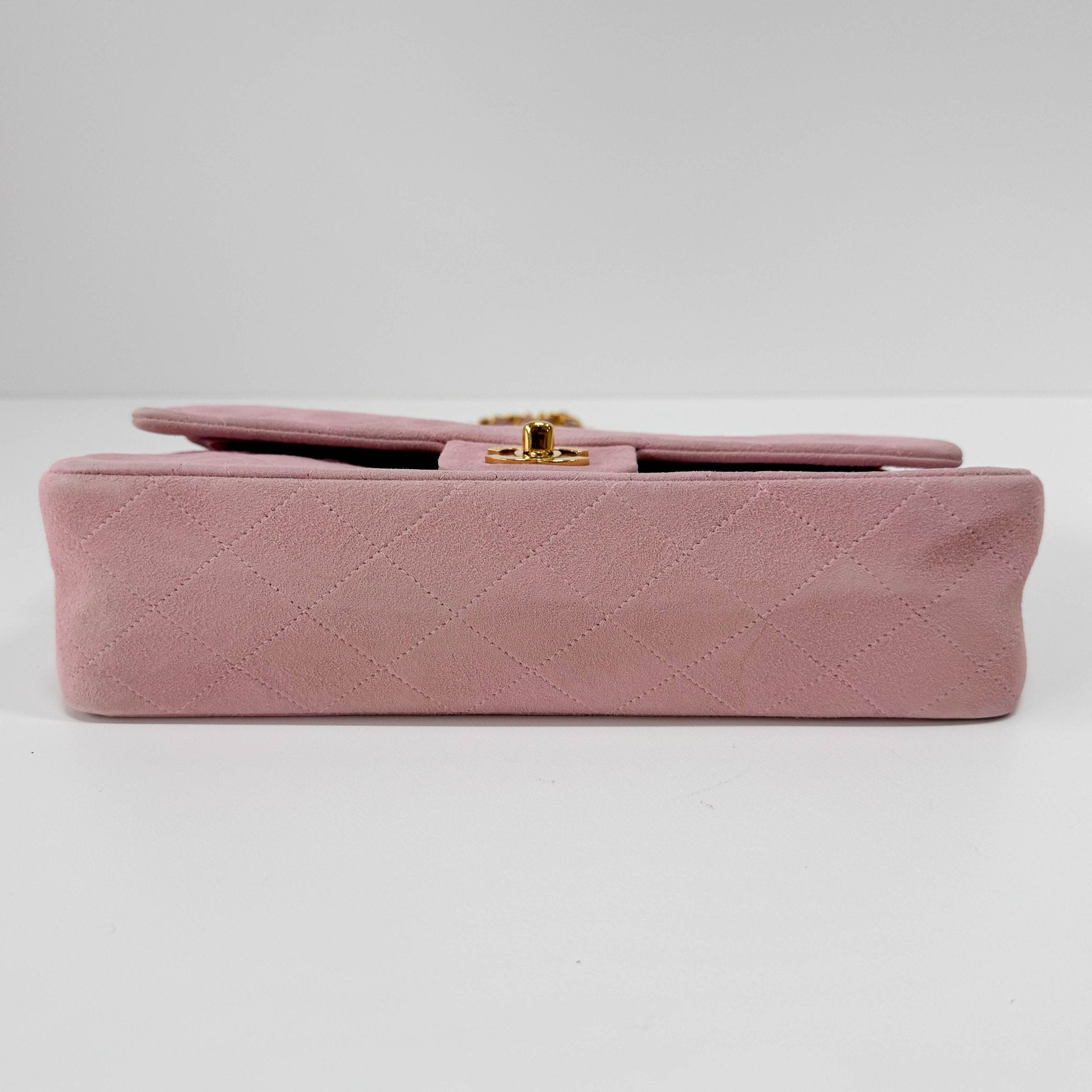 CHANEL Timeless Classic Double Flap Pink Suede Chain Shoulder Bag, in , Sold by HIVE PRELOVED - Shoulder Bags, ,