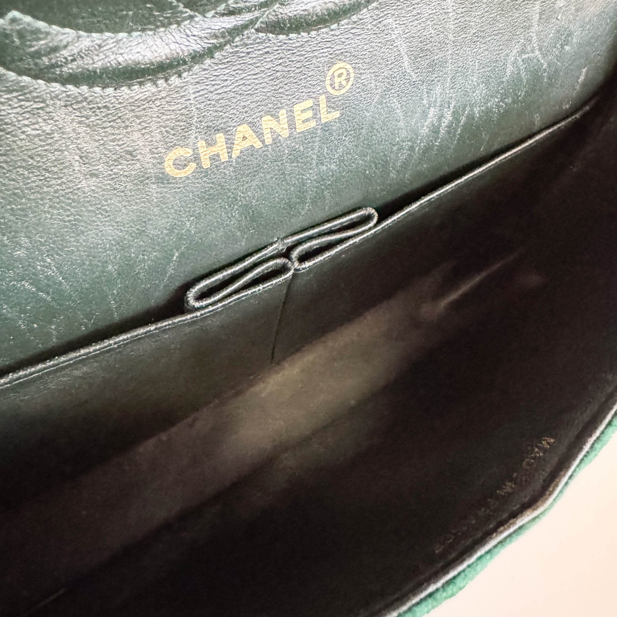 CHANEL Timeless Classic Flap 25 Green Velvet Chain Shoulder Bag, in , Sold by HIVE PRELOVED - Shoulder Bags, ,