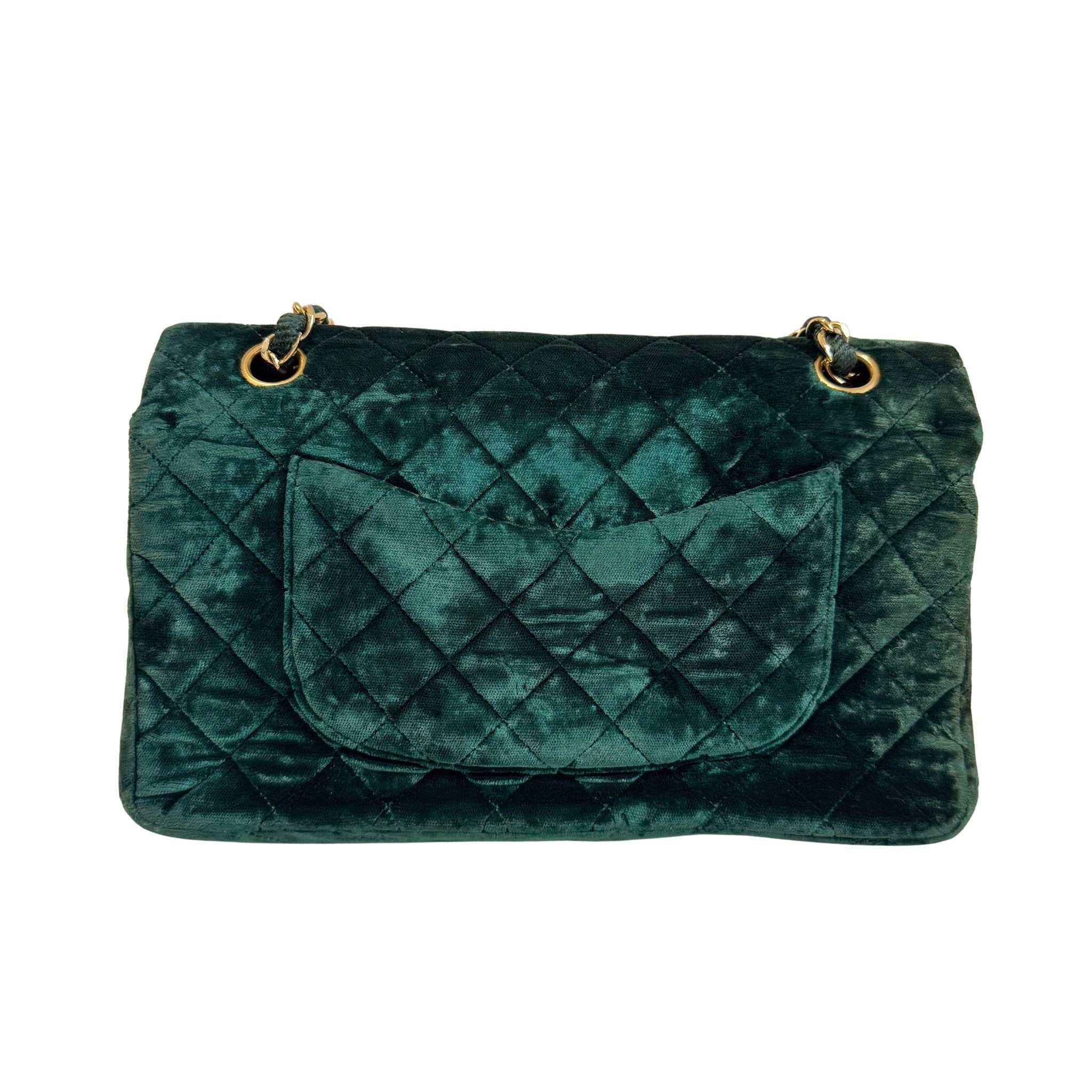 CHANEL Timeless Classic Flap 25 Green Velvet Chain Shoulder Bag, in , Sold by HIVE PRELOVED - Shoulder Bags, ,