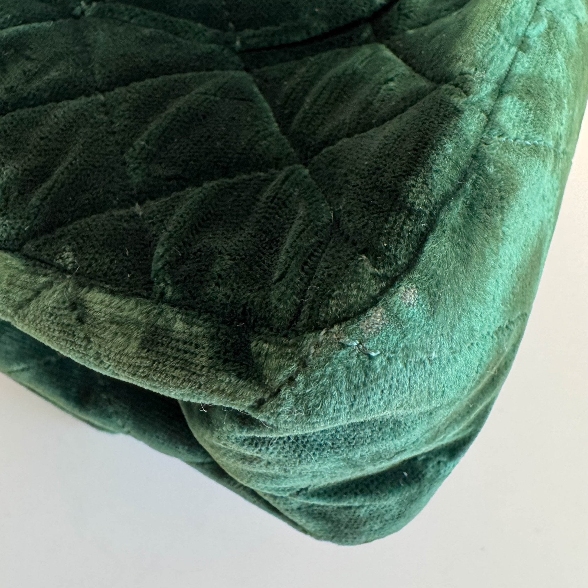 CHANEL Timeless Classic Flap 25 Green Velvet Chain Shoulder Bag, in , Sold by HIVE PRELOVED - Shoulder Bags, ,