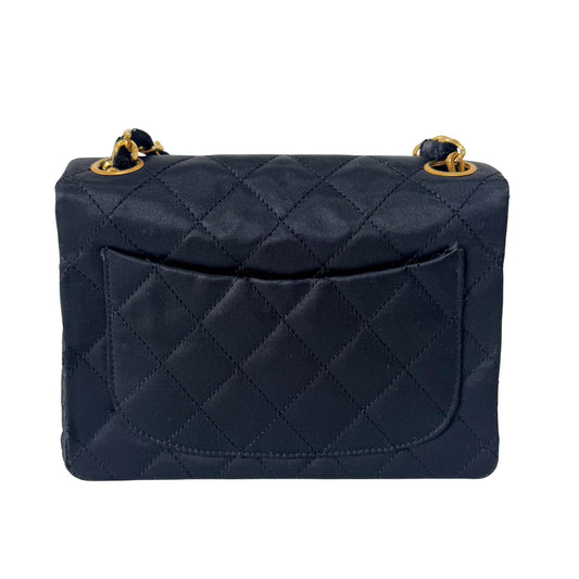 CHANEL Timeless Classic Flap Black Satin Chain Shoulder Bag, in , Sold by HIVE PRELOVED - Crossbody bags, ,