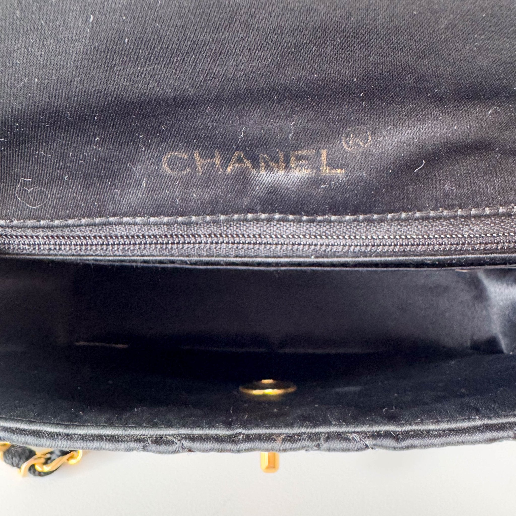 CHANEL Timeless Classic Flap Black Satin Chain Shoulder Bag, in , Sold by HIVE PRELOVED - Crossbody bags, ,