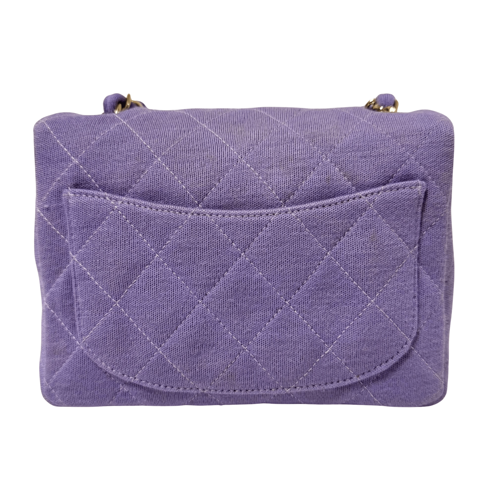 CHANEL TImeless Classic Mini Single Flap Puple Cotton Shoulder Bag, in Sold by HIVE PRELOVED - Crossbody bags, Shoulder Bags