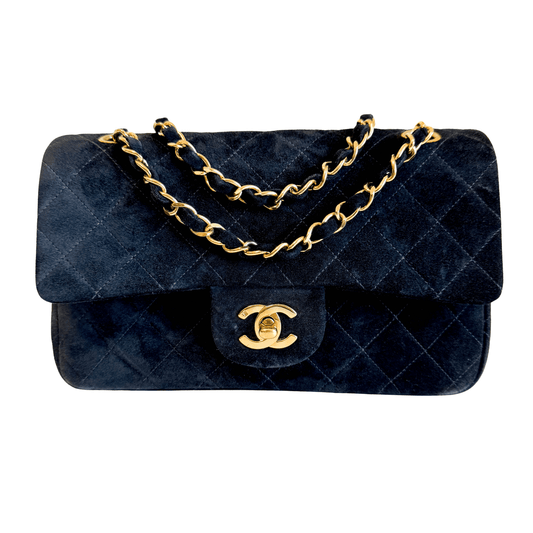 CHANEL Timeless Classic Suede Double Flap Double Chain Bag Black Gold Hardware, in , Sold by HIVE PRELOVED - Shoulder Bags, ,