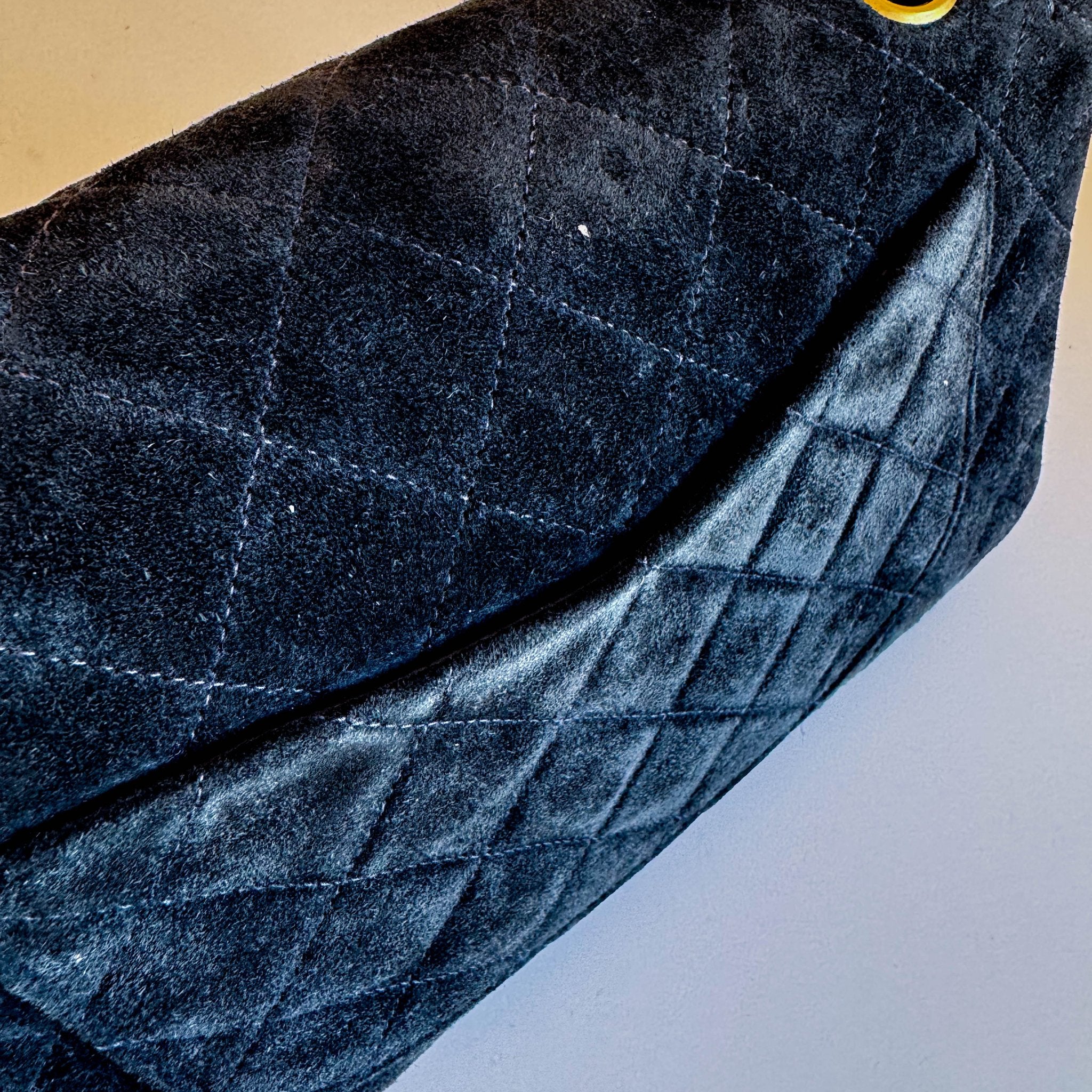 CHANEL Timeless Classic Suede Double Flap Double Chain Bag Black Gold Hardware, in , Sold by HIVE PRELOVED - Shoulder Bags, ,