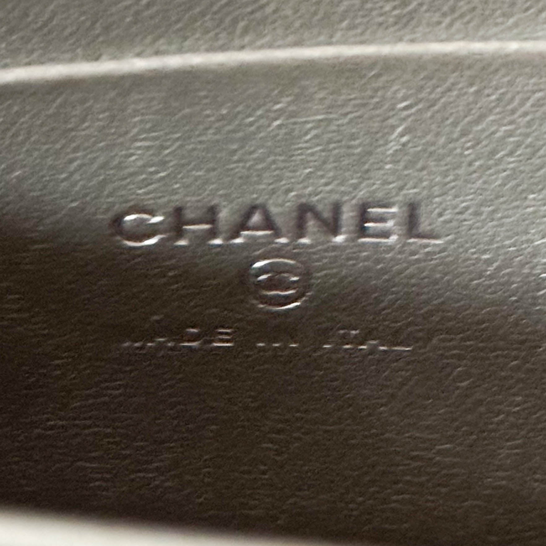 CHANEL Timeless Classic Top Handle Flap Silver Lambskin Mini Chain Wallet Shoulder Bag in  Sold by HIVE PRELOVED