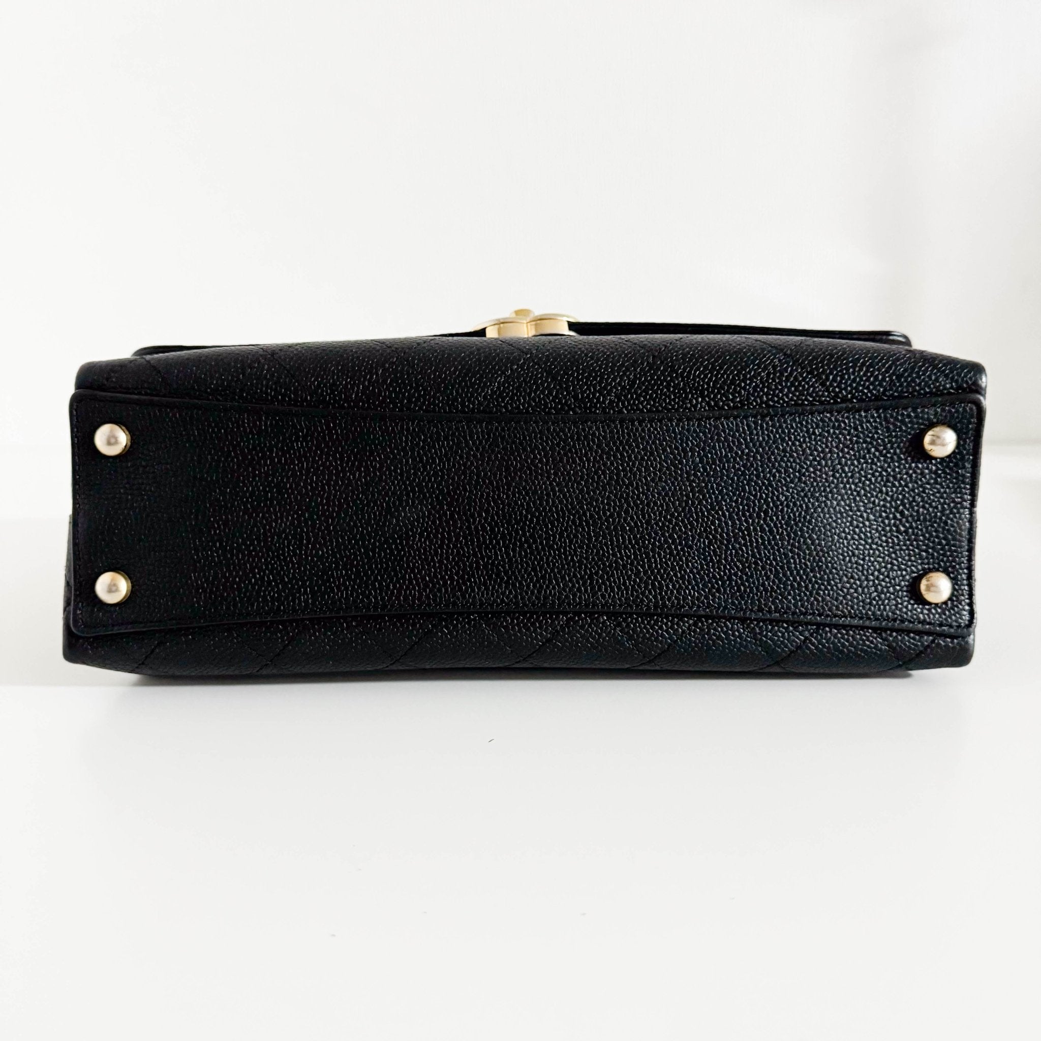 CHANEL Timeless Classic Top Handle Single Flap Caviar Skin Leather Chain Shoulder Bag in Sold by HIVE PRELOVED- Shoulder Bag