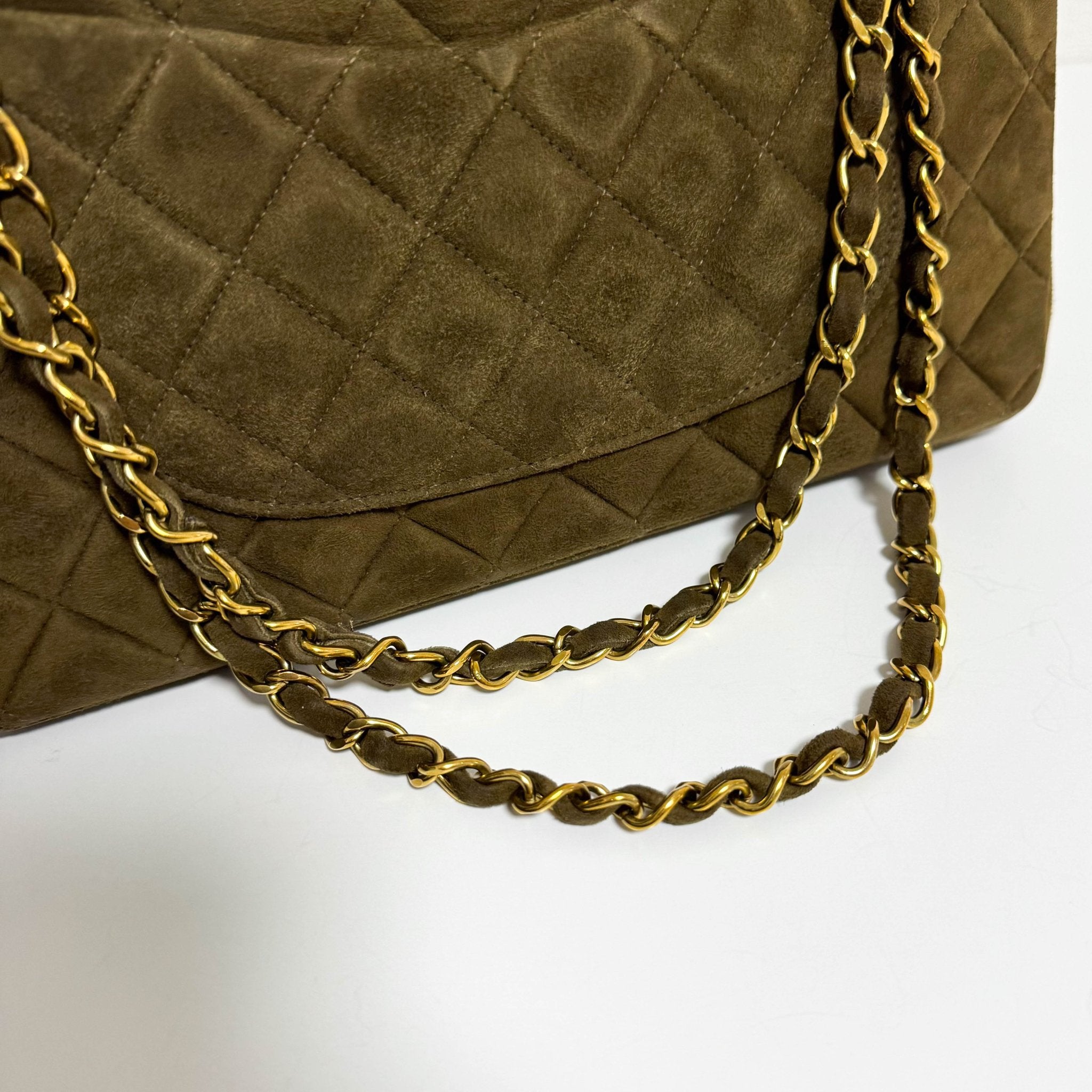 CHANEL Timeless Classique Brown Suede Double Flap Chain Shoulder Bag, in , Sold by HIVE PRELOVED - Crossbody bags, ,