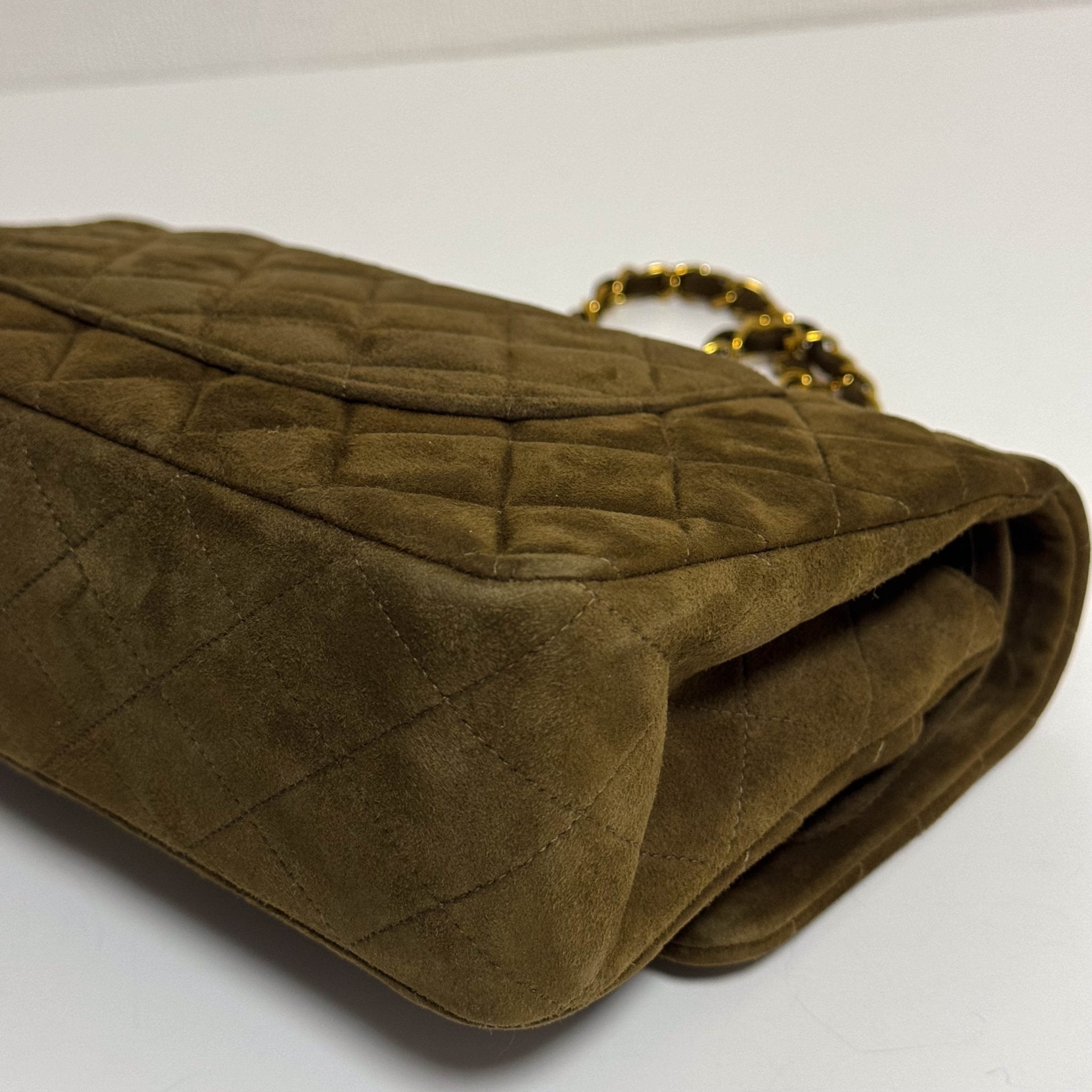 CHANEL Timeless Classique Brown Suede Double Flap Chain Shoulder Bag, in , Sold by HIVE PRELOVED - Crossbody bags, ,