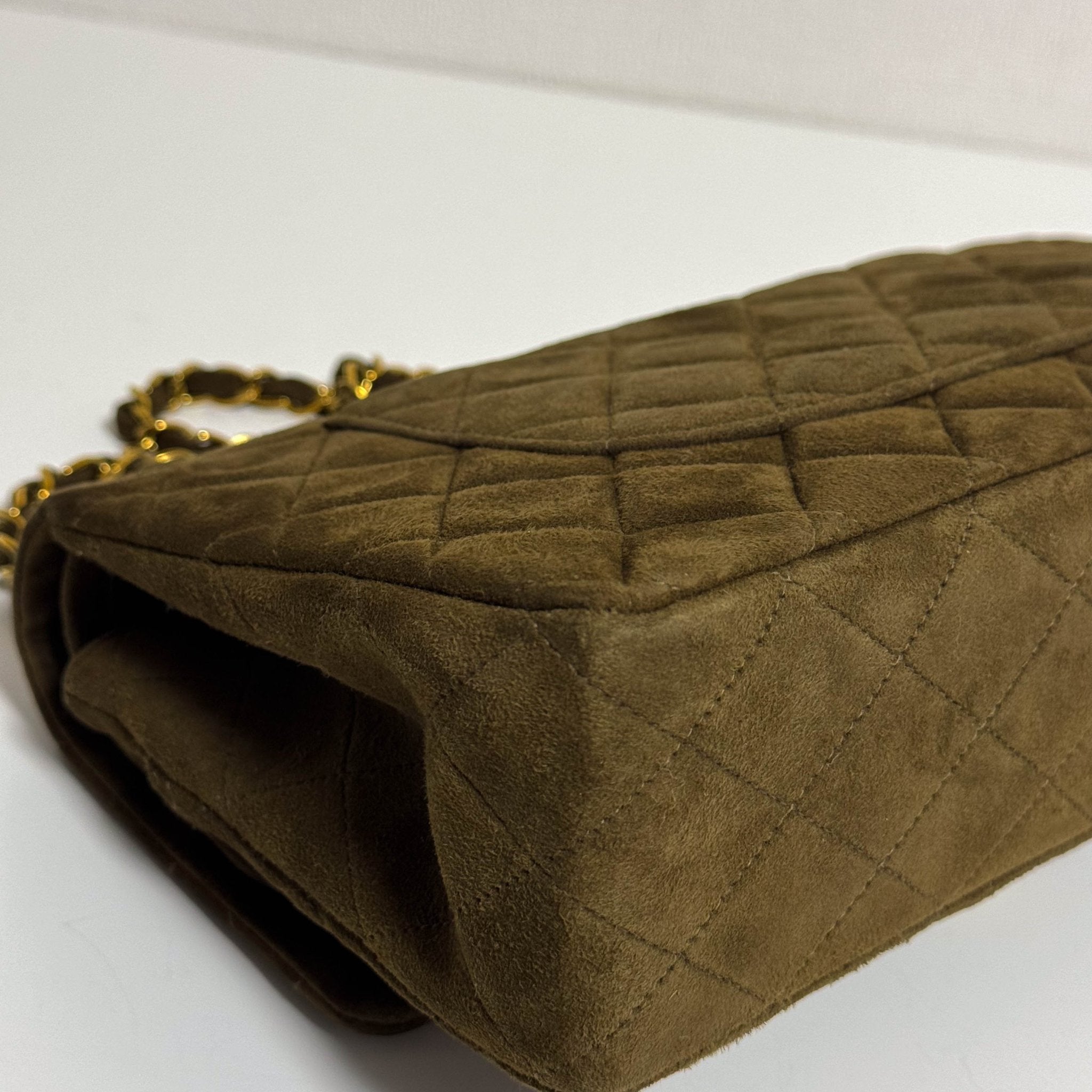 CHANEL Timeless Classique Brown Suede Double Flap Chain Shoulder Bag, in , Sold by HIVE PRELOVED - Crossbody bags, ,