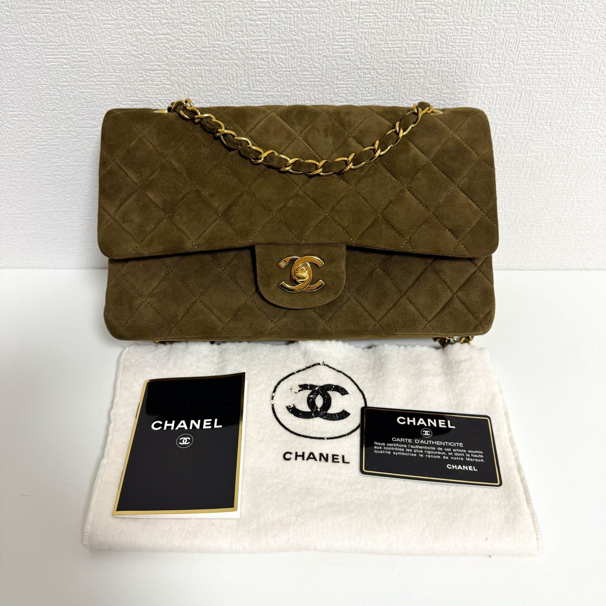 CHANEL Timeless Classique Brown Suede Double Flap Chain Shoulder Bag, in , Sold by HIVE PRELOVED - Crossbody bags, ,