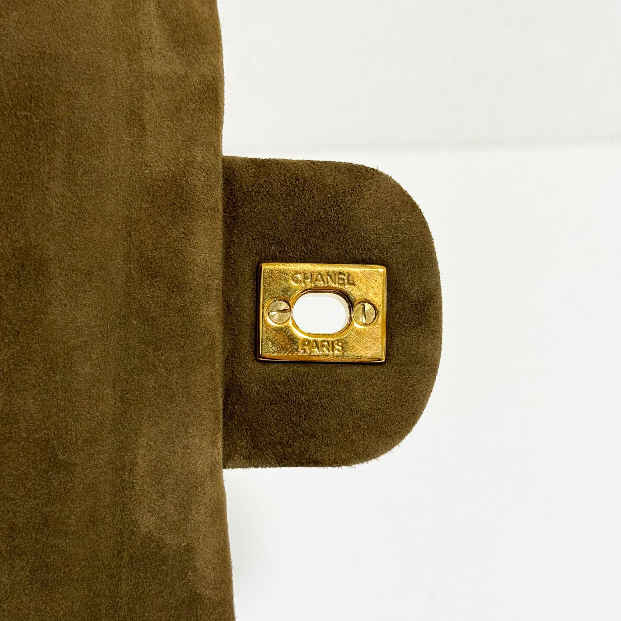 CHANEL Timeless Classique Brown Suede Double Flap Chain Shoulder Bag, in , Sold by HIVE PRELOVED - Crossbody bags, ,