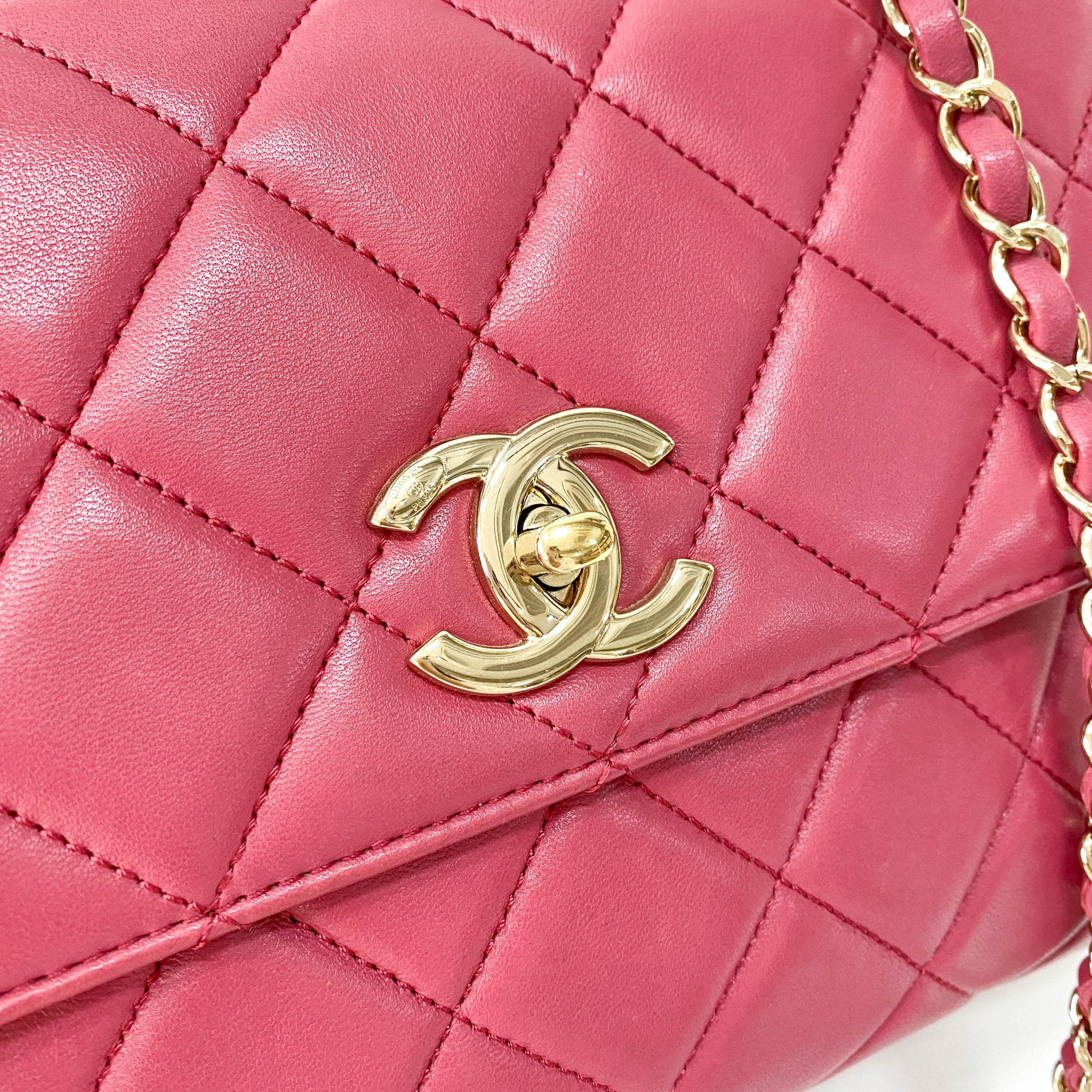CHANEL Trendy CC Lambskin Pink Handle Bag, in , Sold by HIVE PRELOVED - Shoulder Bags, ,