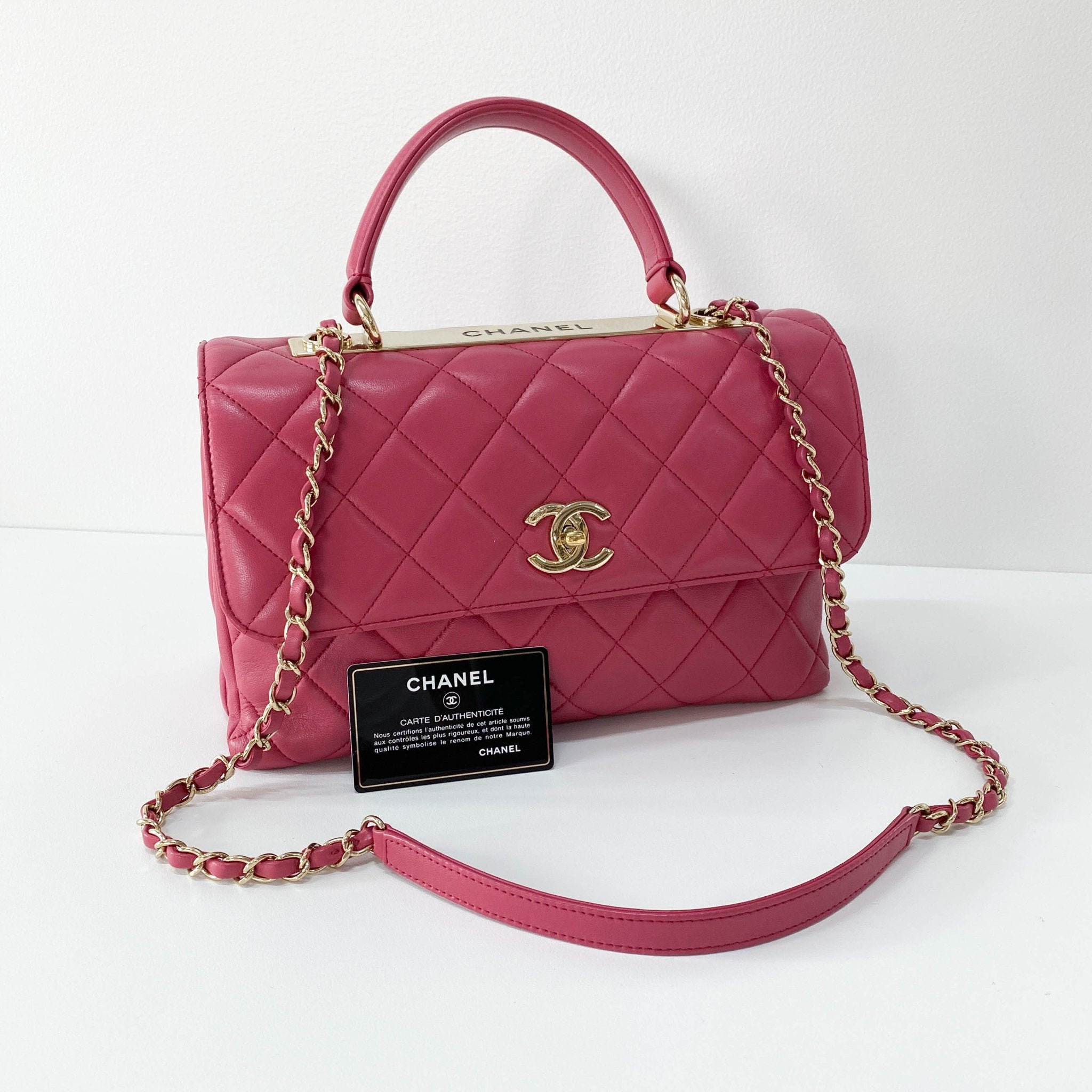 CHANEL Trendy CC Lambskin Pink Handle Bag, in , Sold by HIVE PRELOVED - Shoulder Bags, ,