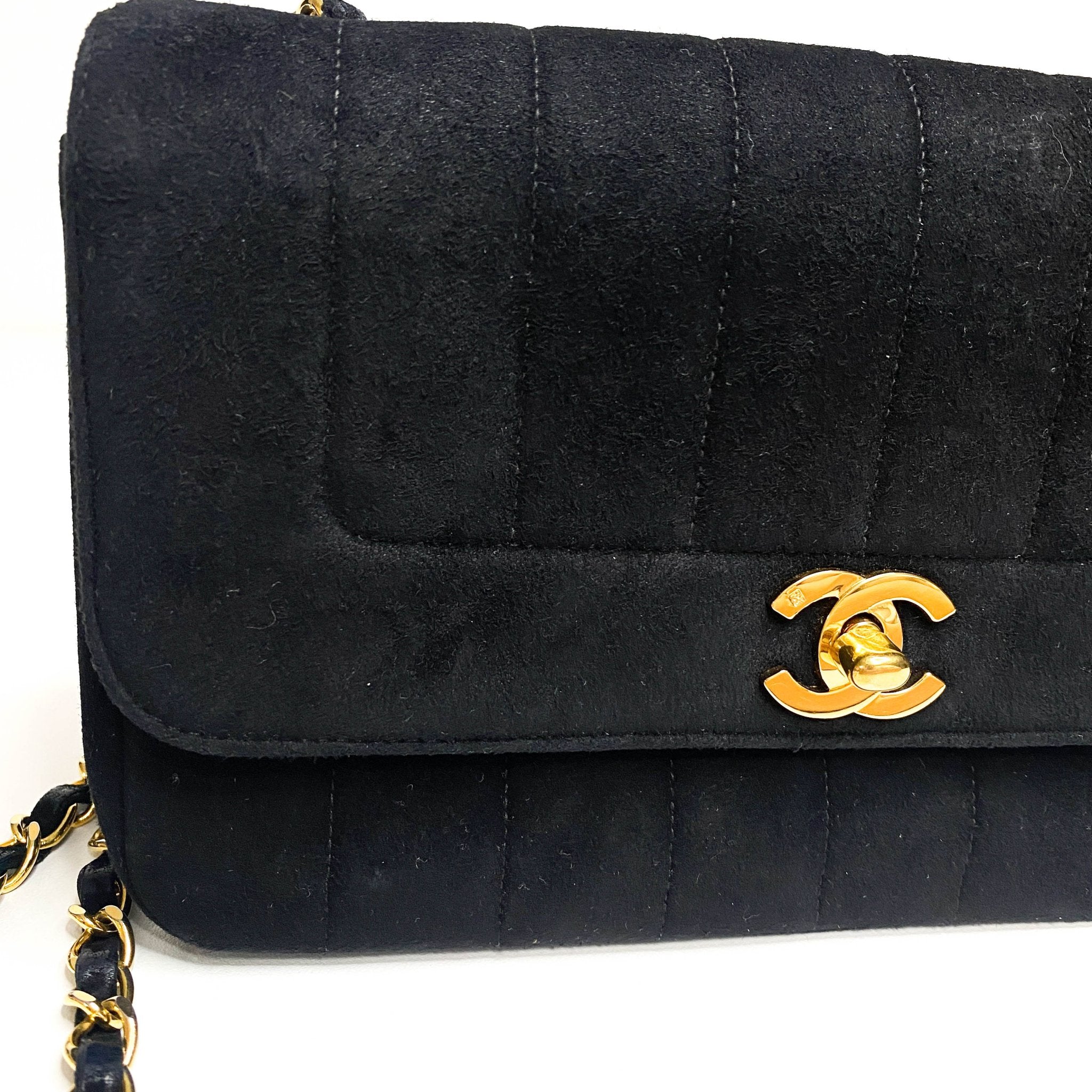 CHANEL Vertical Black Suede CC Turnlock Flap Chain Shoulder Bag, in , Sold by HIVE PRELOVED - Shoulder Bags, ,