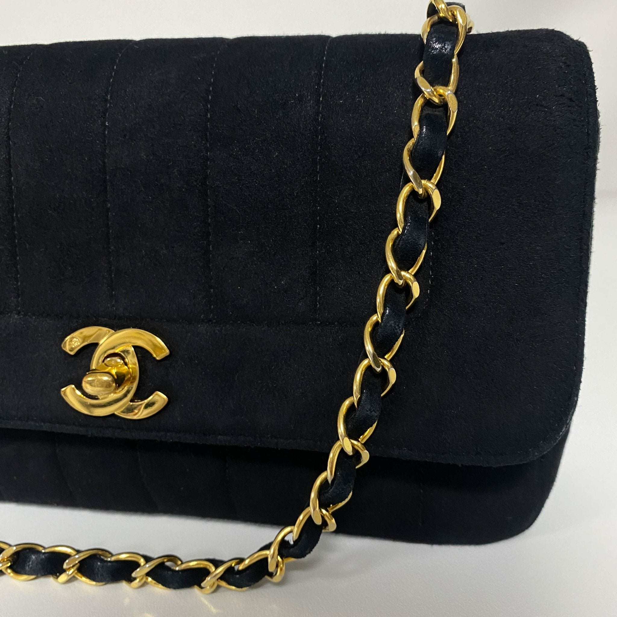 CHANEL Vertical Black Suede CC Turnlock Flap Chain Shoulder Bag, in , Sold by HIVE PRELOVED - Shoulder Bags, ,