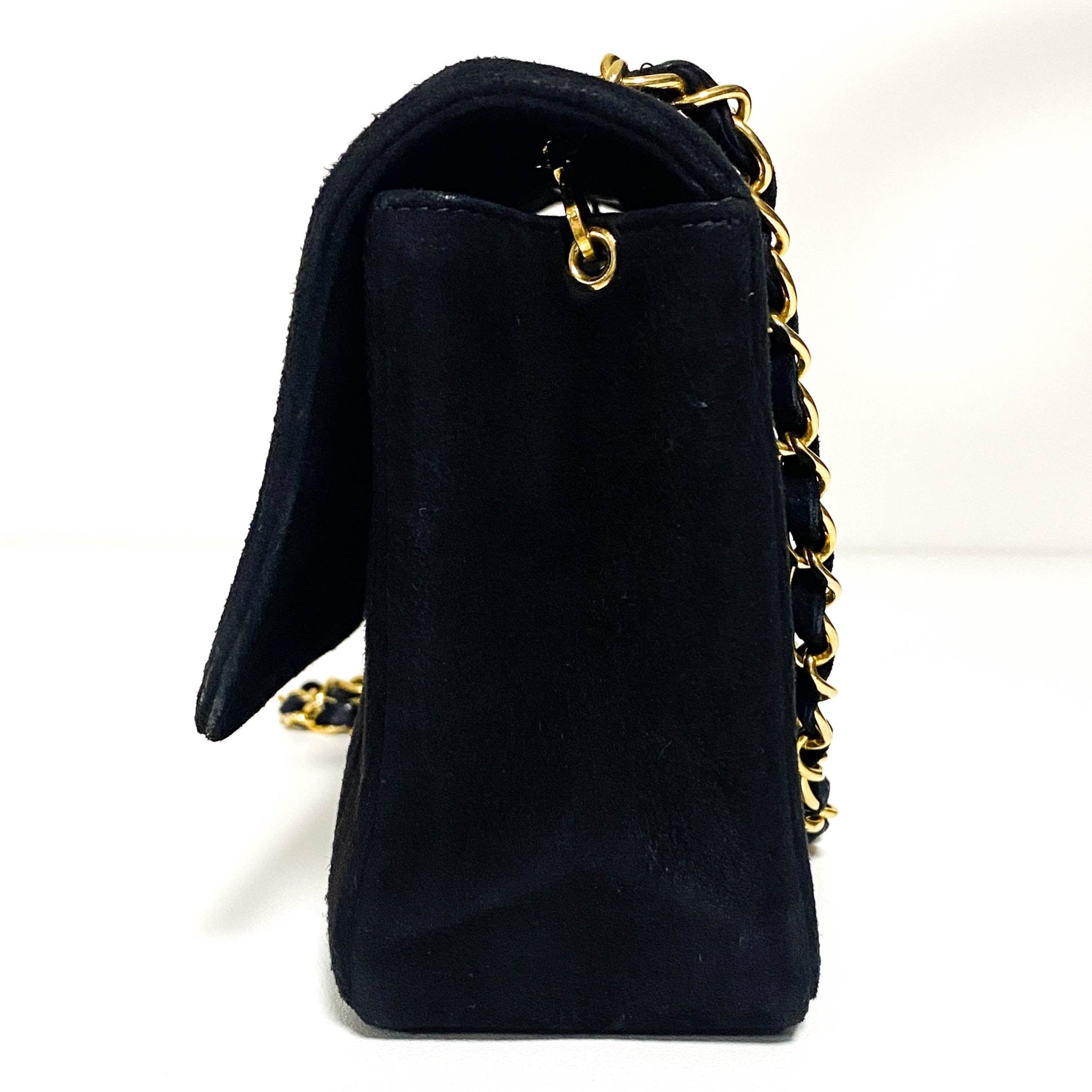 CHANEL Vertical Black Suede CC Turnlock Flap Chain Shoulder Bag, in , Sold by HIVE PRELOVED - Shoulder Bags, ,