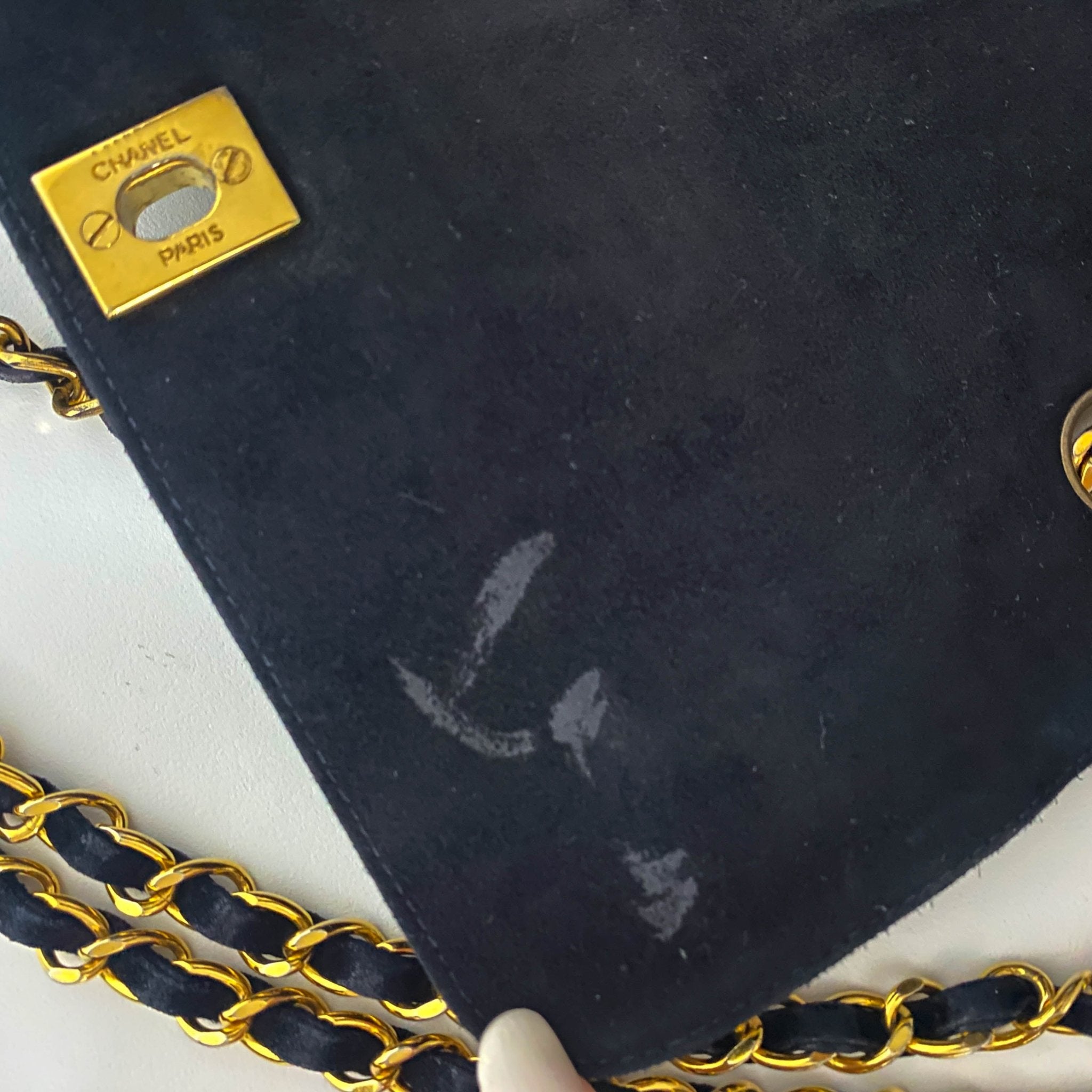 CHANEL Vertical Black Suede CC Turnlock Flap Chain Shoulder Bag, in , Sold by HIVE PRELOVED - Shoulder Bags, ,