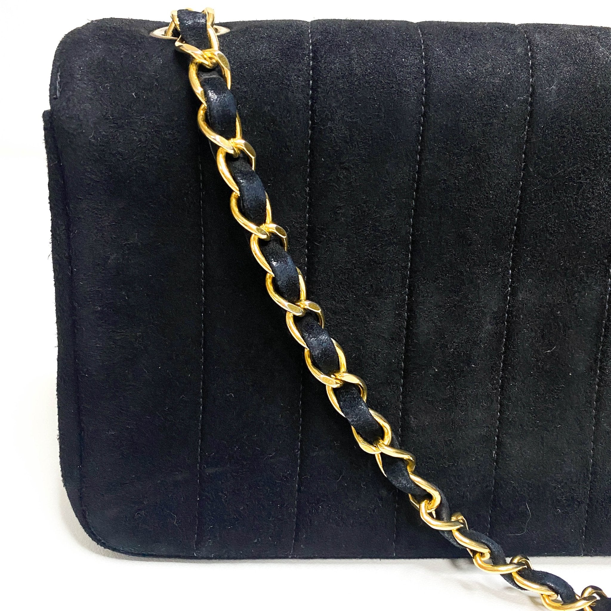 CHANEL Vertical Black Suede CC Turnlock Flap Chain Shoulder Bag, in , Sold by HIVE PRELOVED - Shoulder Bags, ,