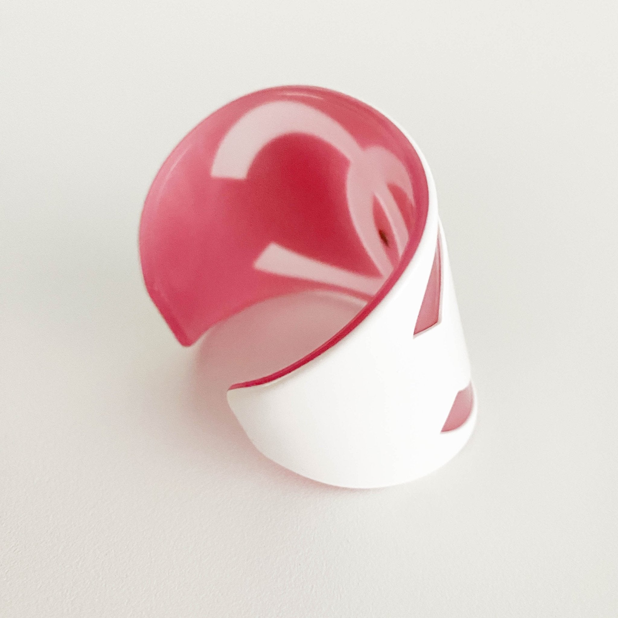 CHANEL Vintage Chanel Pink Cutout Oversize CC Cuff2001, in , Sold by HIVE PRELOVED - Bracelets / Bangles, ,