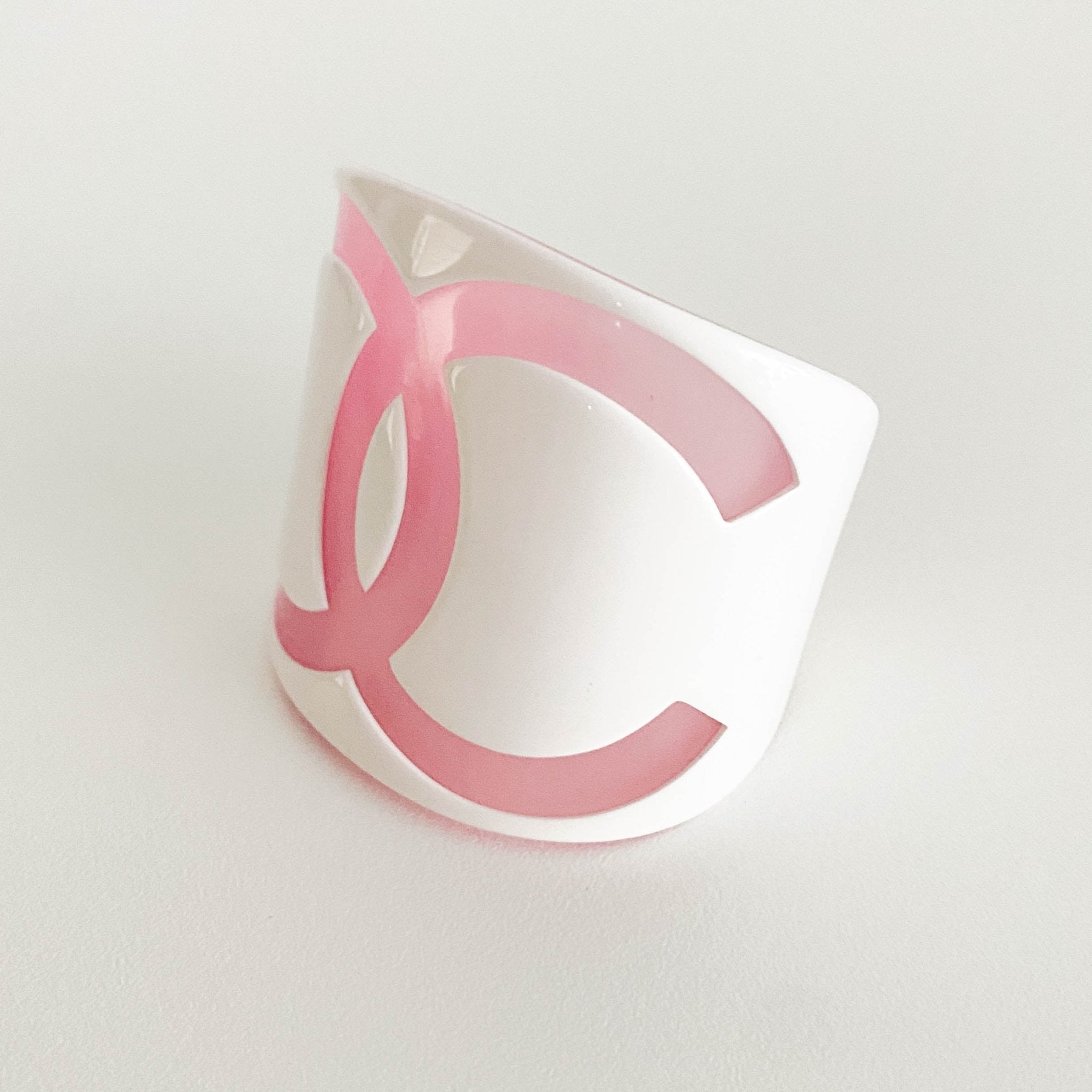 CHANEL Vintage Chanel Pink Cutout Oversize CC Cuff2001, in , Sold by HIVE PRELOVED - Bracelets / Bangles, ,