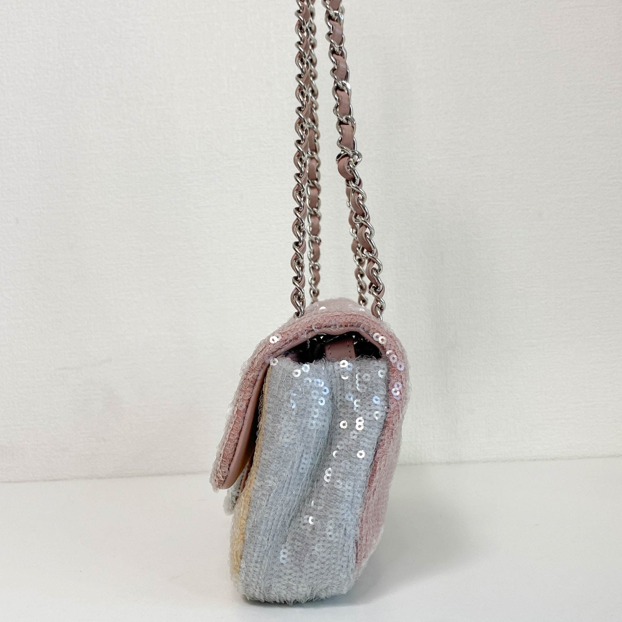 CHANEL Waterfall Sequin Multi Colour CC Single Flap Chain Shoulder Bag, in , Sold by HIVE PRELOVED - Shoulder Bags, ,