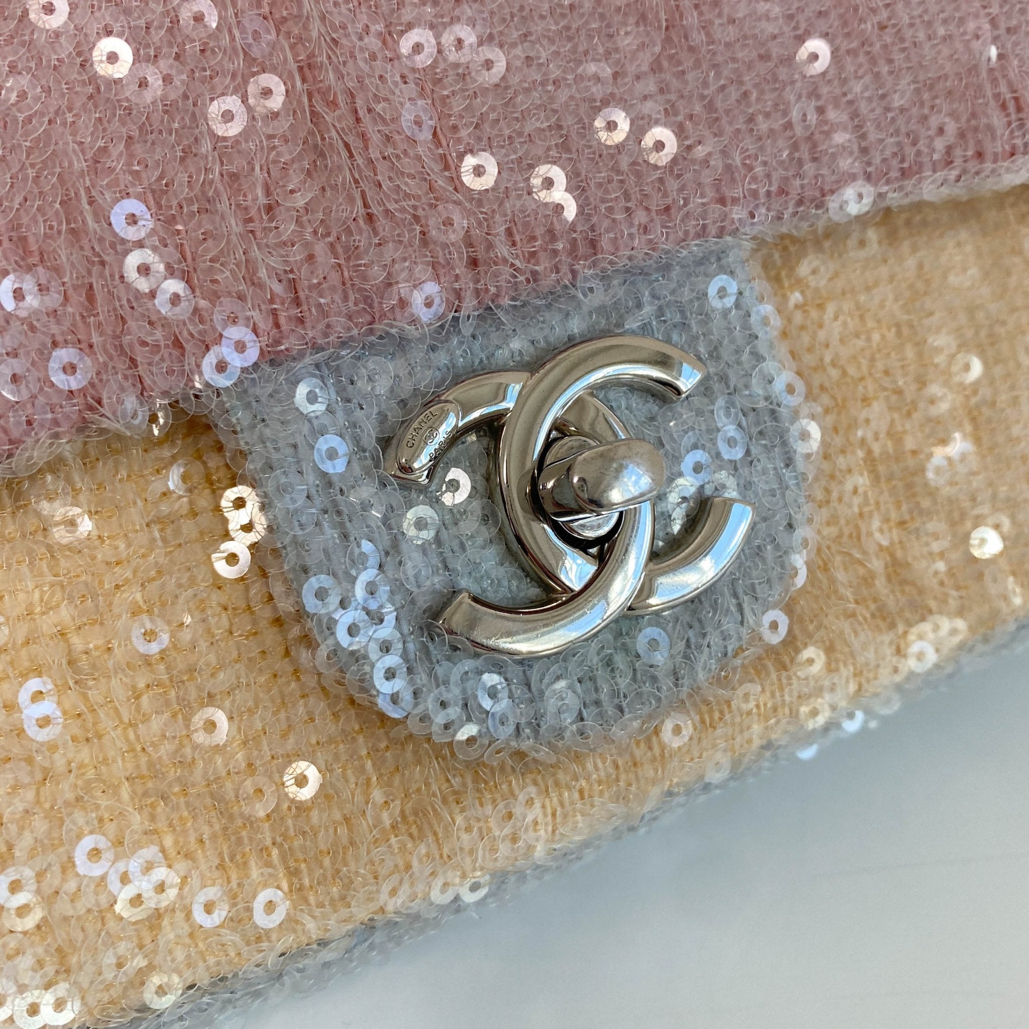 CHANEL Waterfall Sequin Multi Colour CC Single Flap Chain Shoulder Bag, in , Sold by HIVE PRELOVED - Shoulder Bags, ,