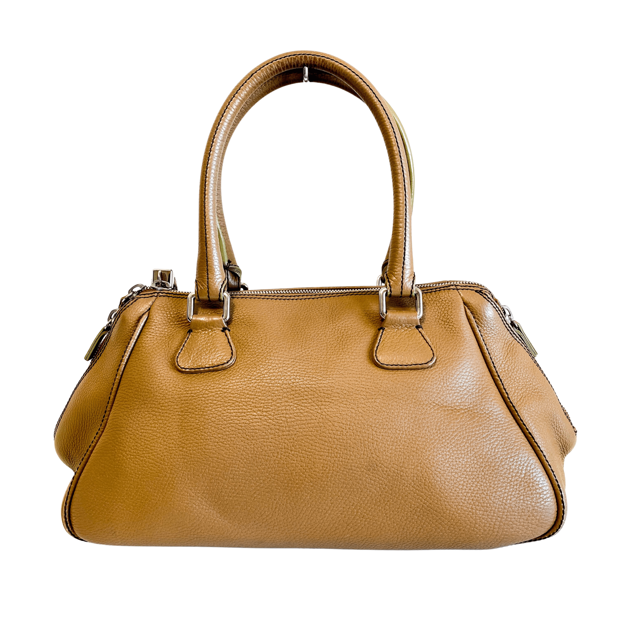 CHANEL Y2K Vintage Brown Leather Top Handle Bag, in , Sold by HIVE PRELOVED - Handle Bags, ,