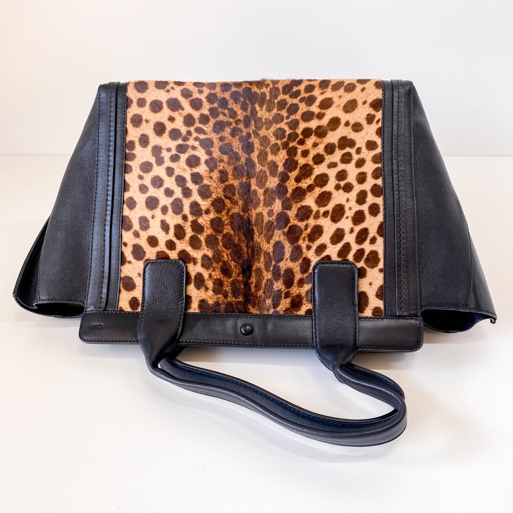 CHLOÉ Alison Pony Hair Calfskin Leopard Print Tote Black, in , Sold by HIVE PRELOVED - Totes, ,