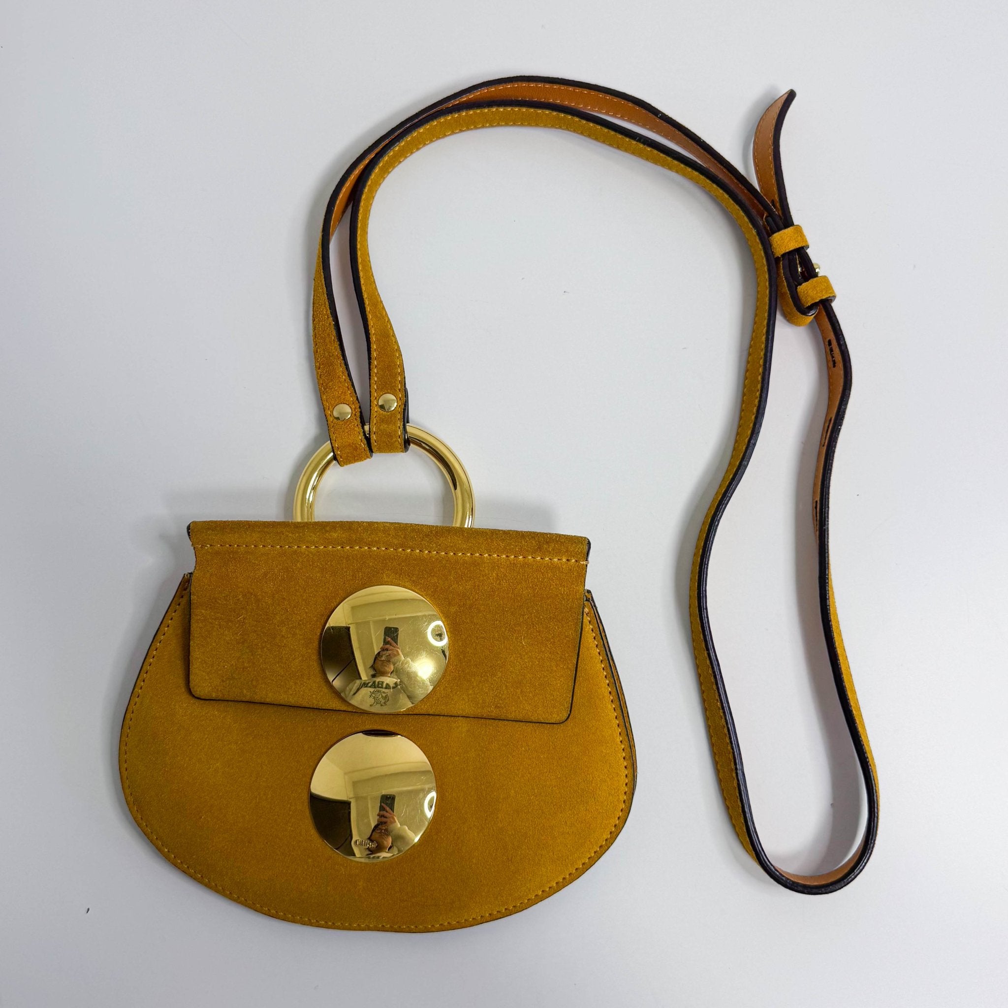 CHLOÉ Chloé Suede Mini Mustard Shoulder Bag Round Hardware, in , Sold by HIVE PRELOVED - Shoulder Bags, ,