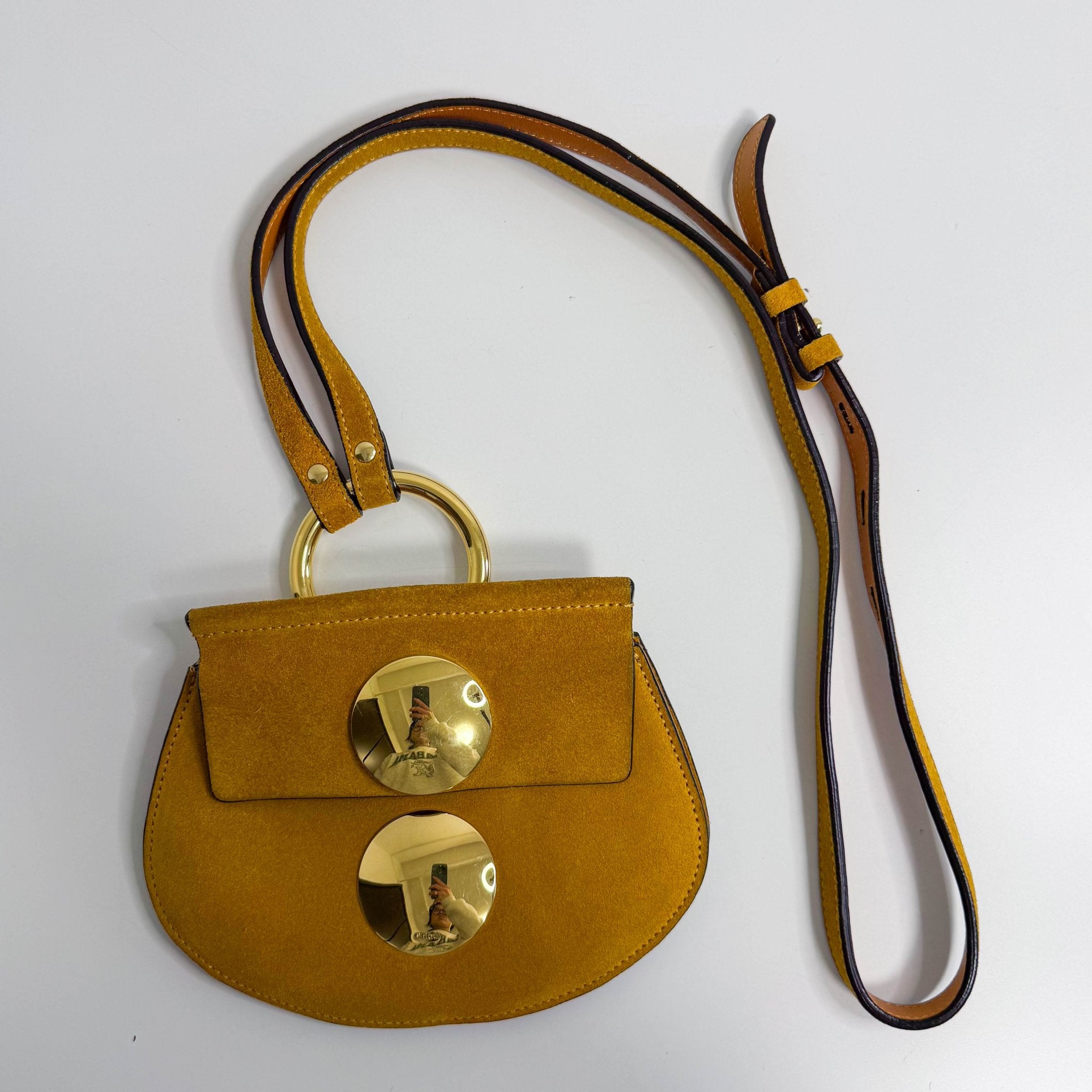 CHLOÉ Chloé Suede Mini Mustard Shoulder Bag Round Hardware, in , Sold by HIVE PRELOVED - Shoulder Bags, ,
