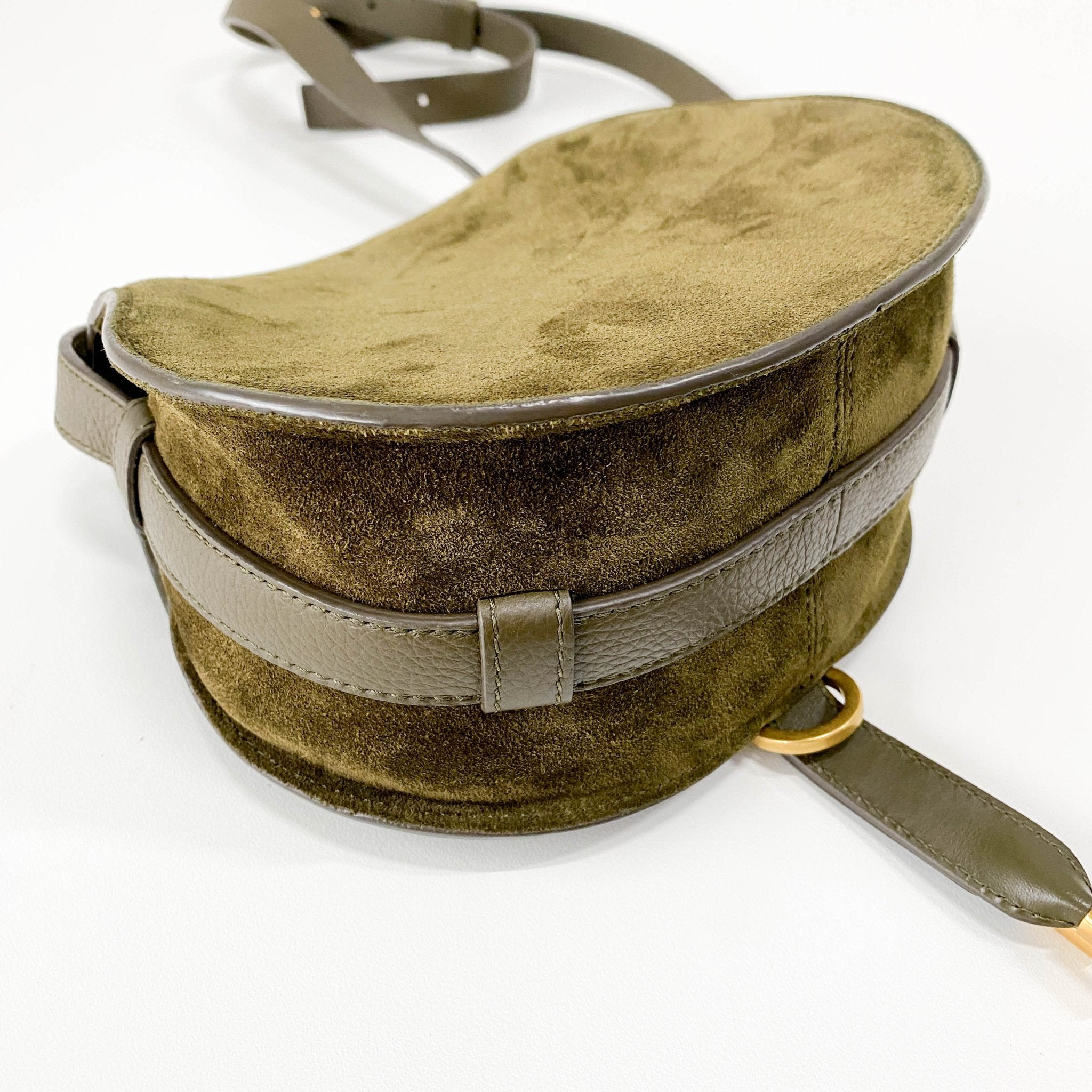 CHLOÉ Khaki Green Velvet Shoulder Bag, in , Sold by HIVE PRELOVED - Shoulder Bags, ,