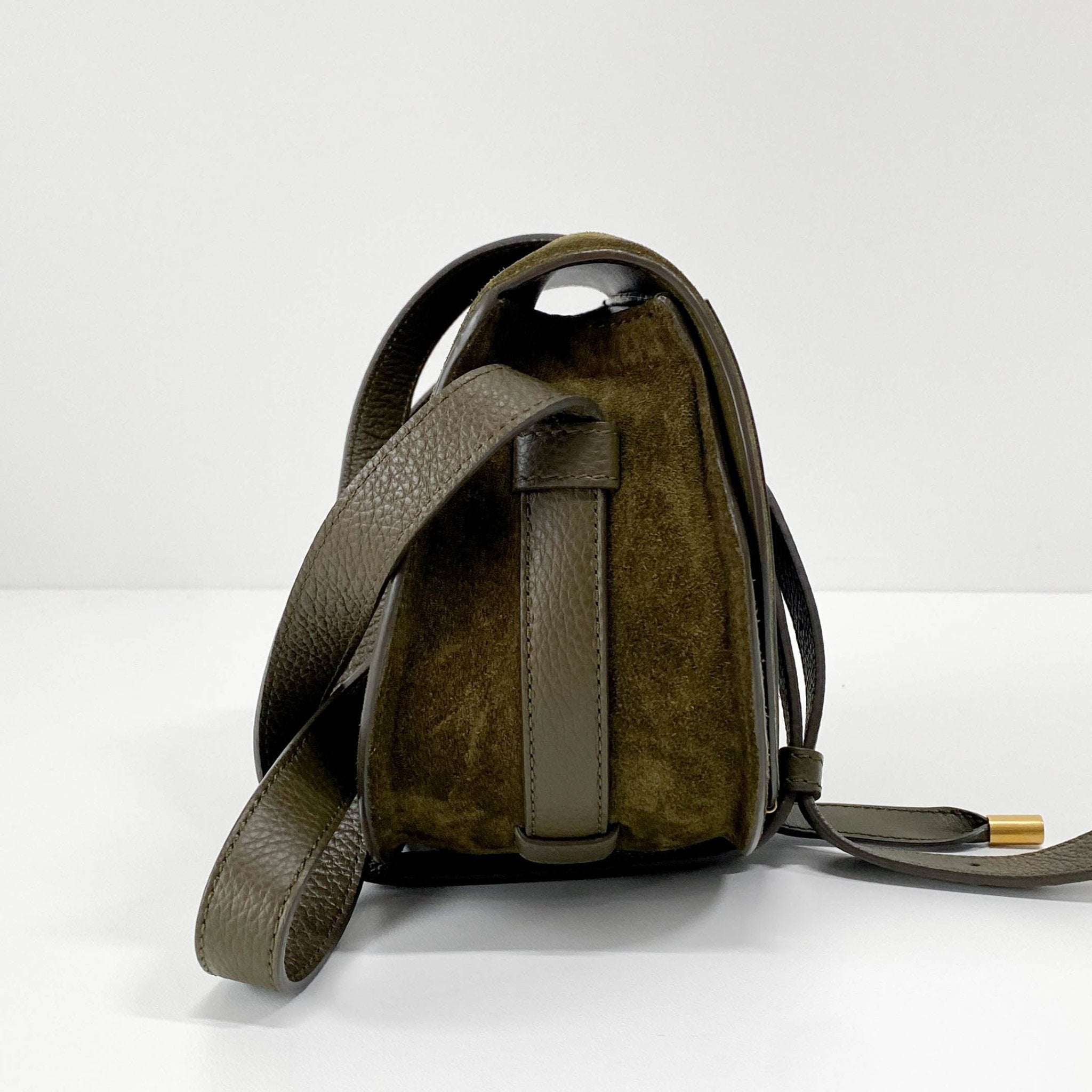 CHLOÉ Khaki Green Velvet Shoulder Bag, in , Sold by HIVE PRELOVED - Shoulder Bags, ,