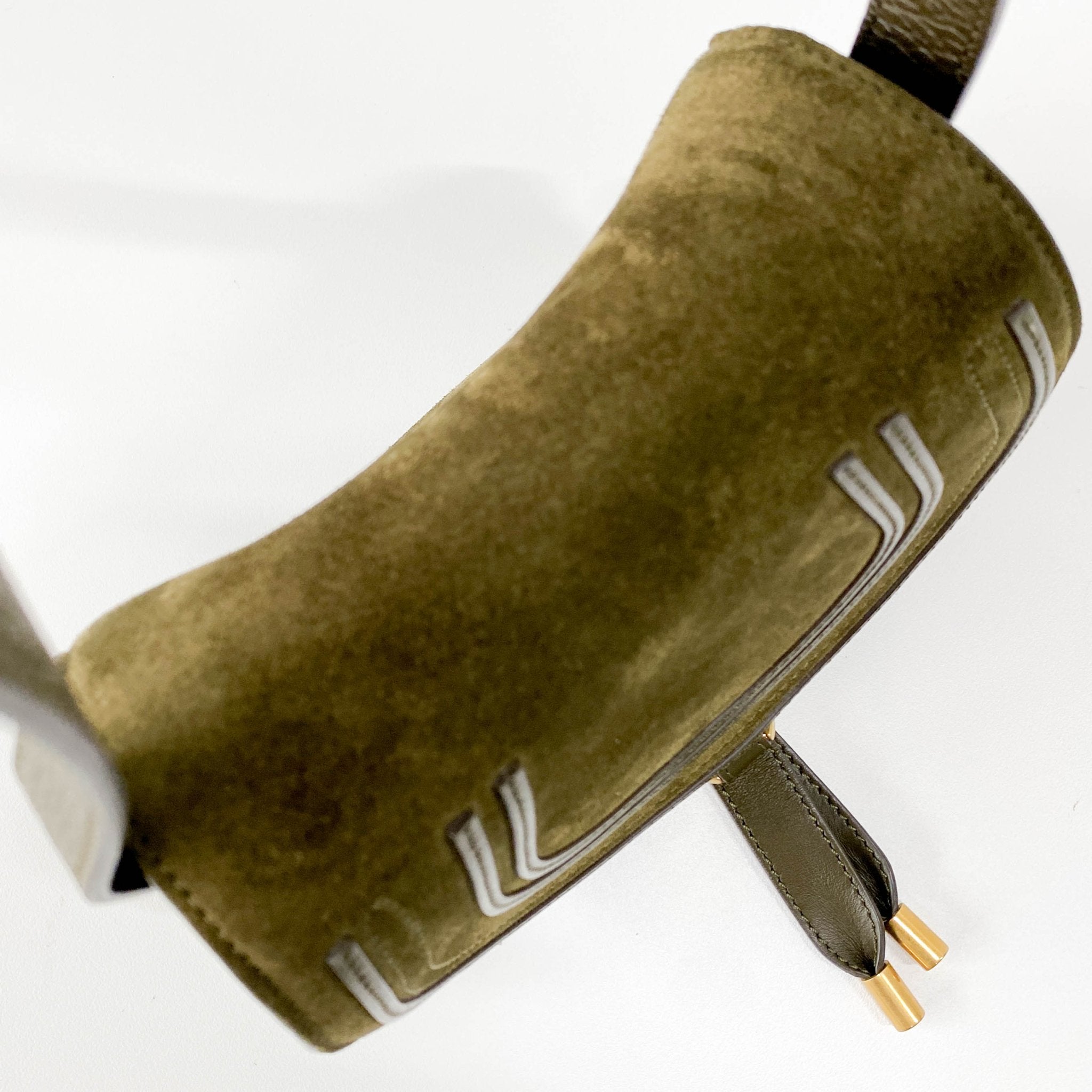 CHLOÉ Khaki Green Velvet Shoulder Bag, in , Sold by HIVE PRELOVED - Shoulder Bags, ,