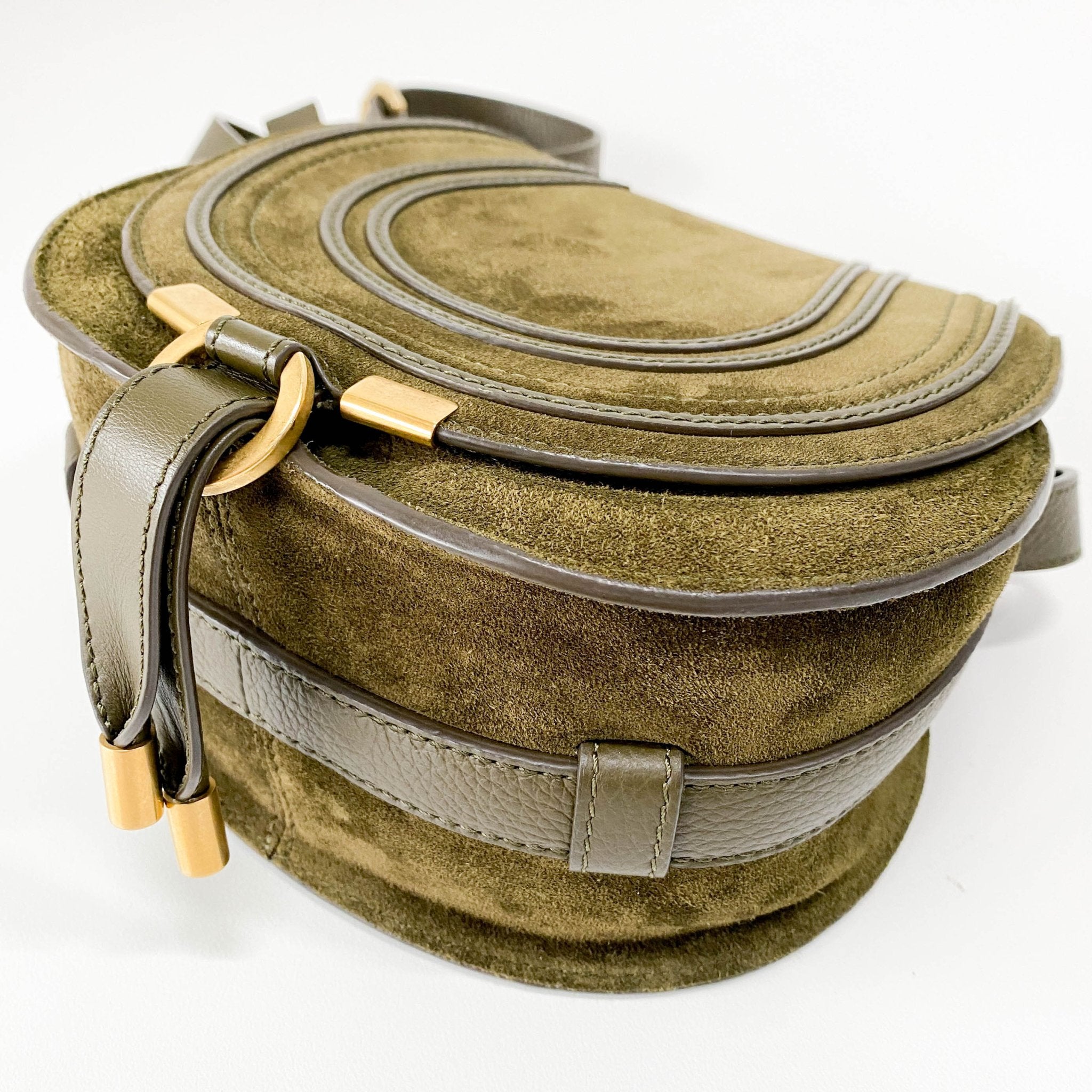 CHLOÉ Khaki Green Velvet Shoulder Bag, in , Sold by HIVE PRELOVED - Shoulder Bags, ,