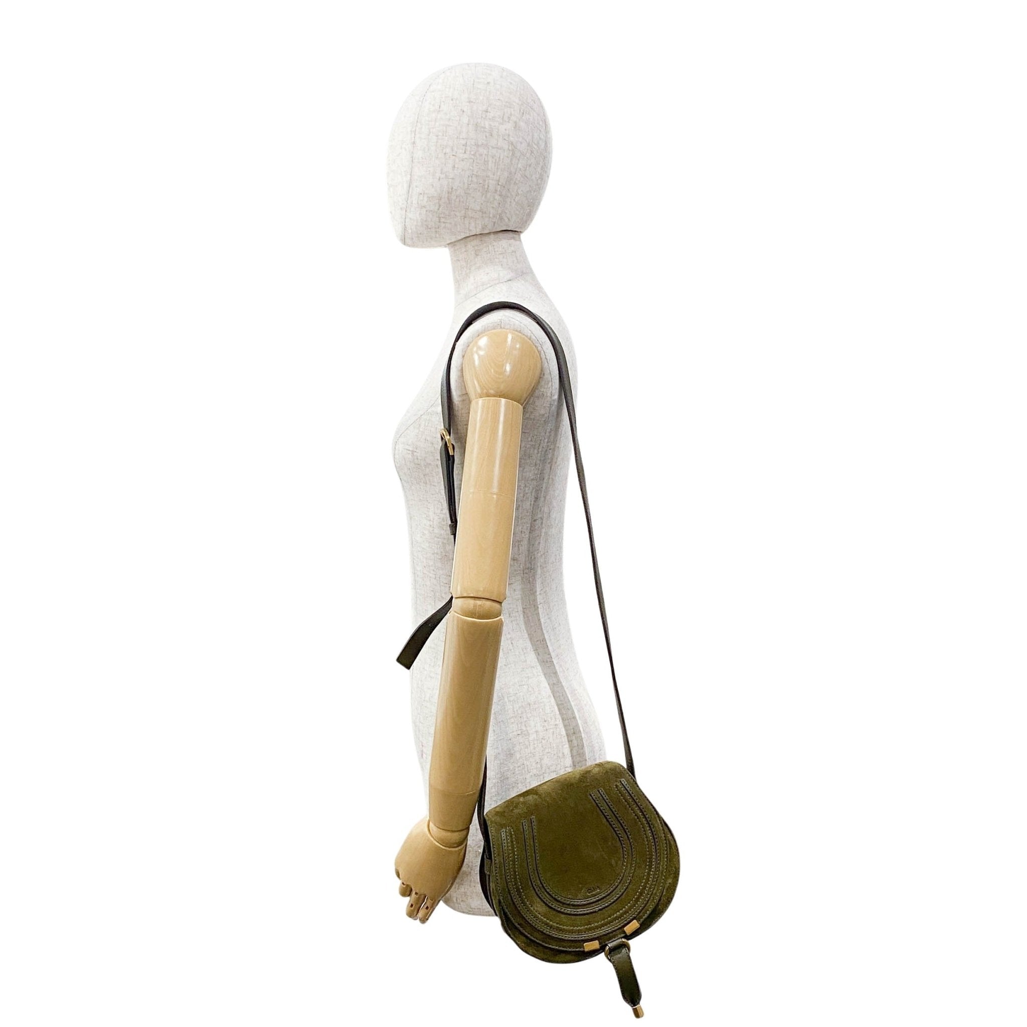 CHLOÉ Khaki Green Velvet Shoulder Bag, in , Sold by HIVE PRELOVED - Shoulder Bags, ,