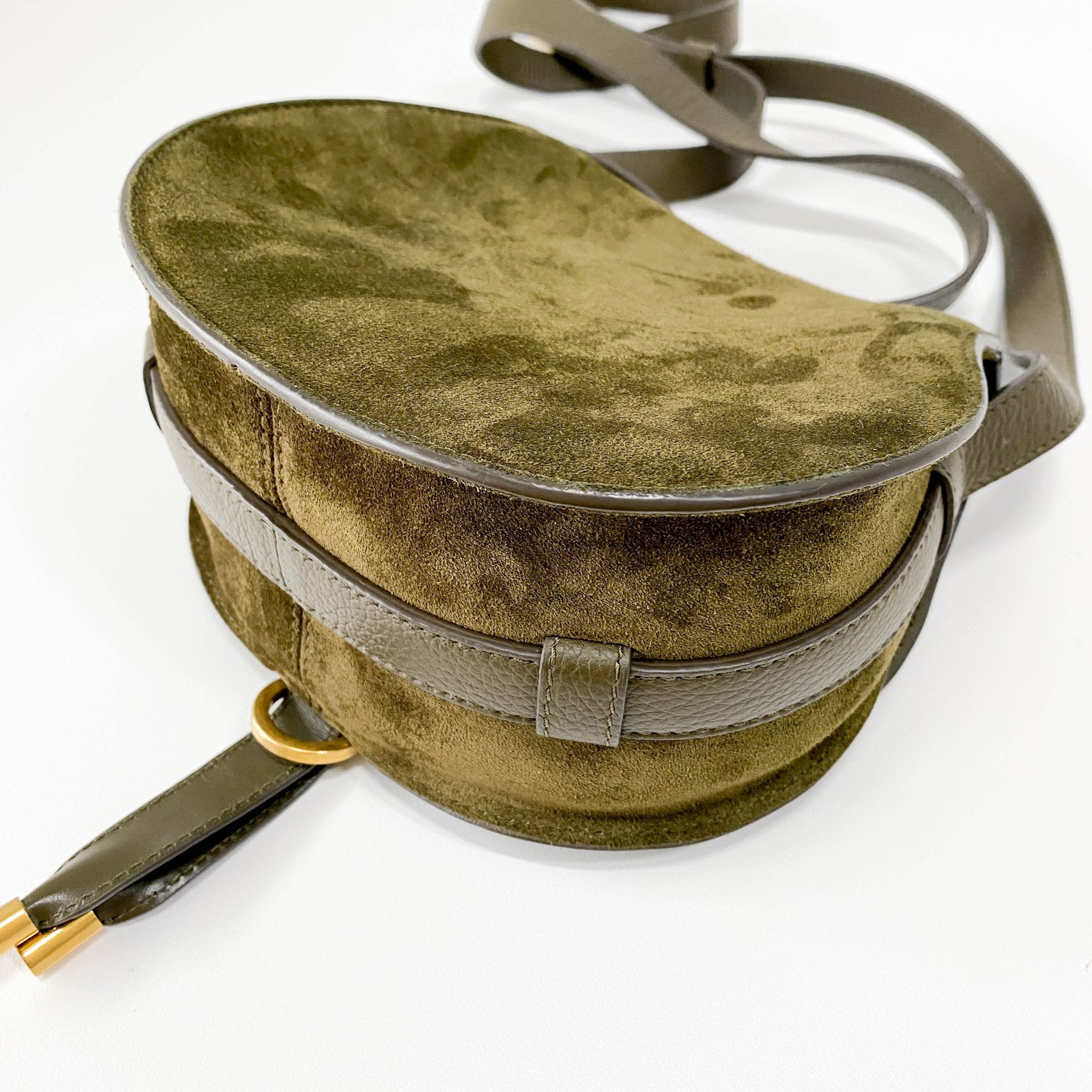 CHLOÉ Khaki Green Velvet Shoulder Bag, in , Sold by HIVE PRELOVED - Shoulder Bags, ,