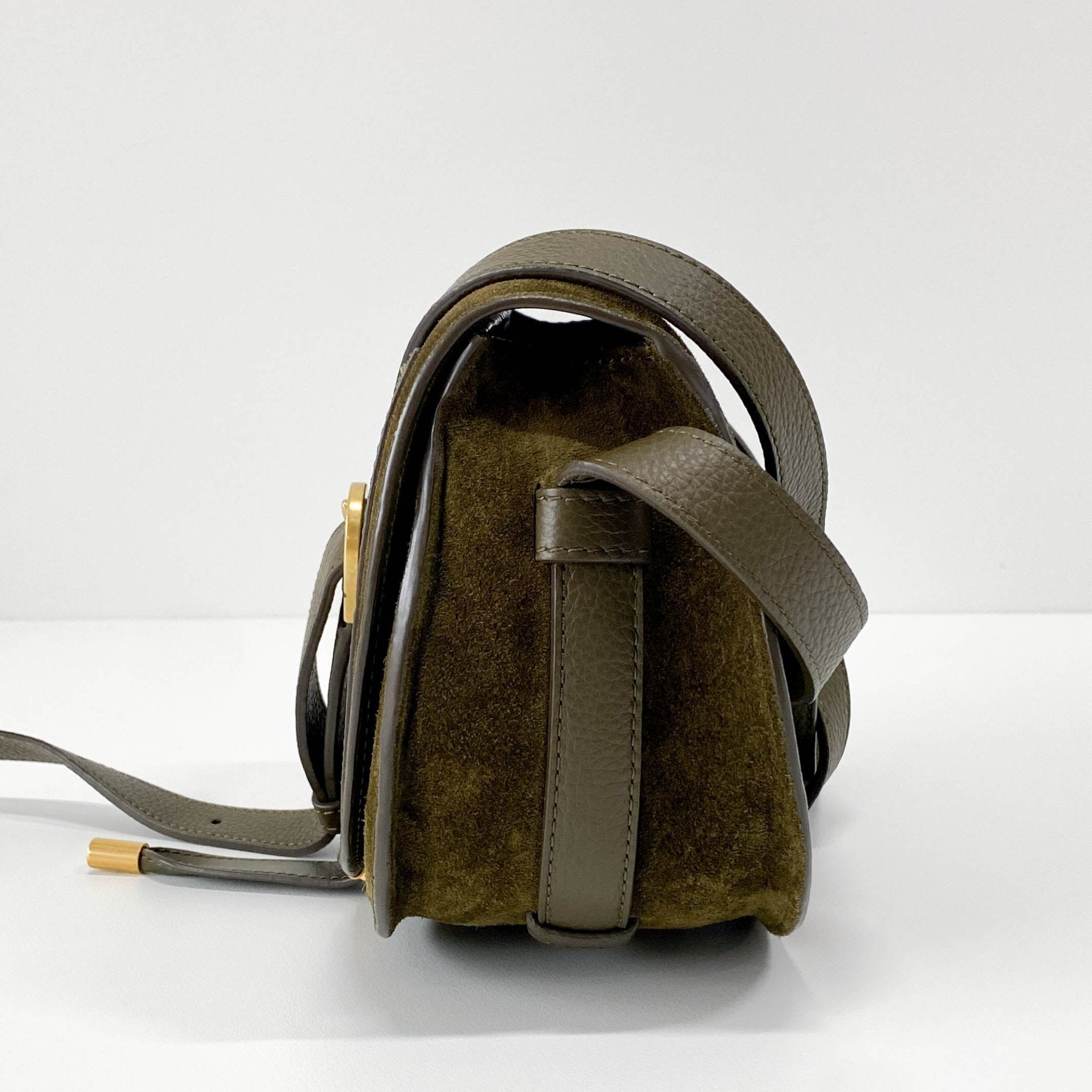 CHLOÉ Khaki Green Velvet Shoulder Bag, in , Sold by HIVE PRELOVED - Shoulder Bags, ,