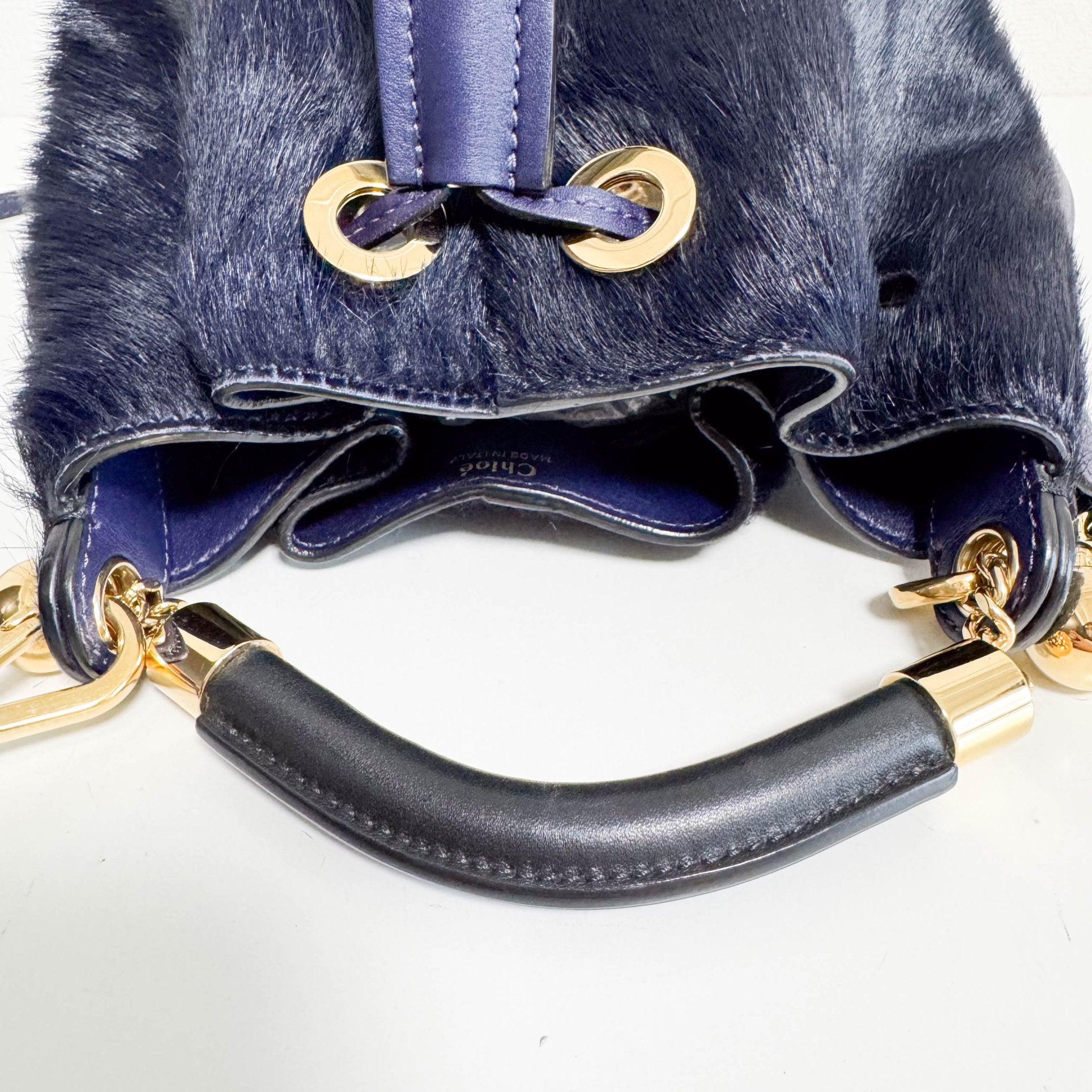 CHLOÉ Navy Pony Hair Shoulder Bag, in , Sold by HIVE PRELOVED - Shoulder Bags, ,