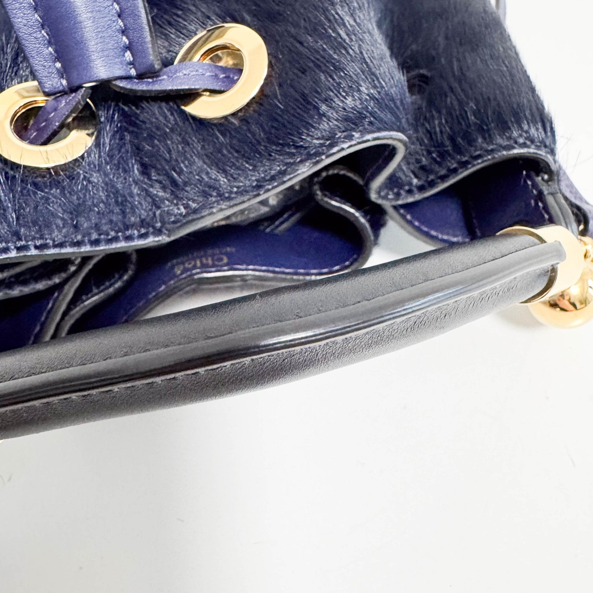 CHLOÉ Navy Pony Hair Shoulder Bag, in , Sold by HIVE PRELOVED - Shoulder Bags, ,