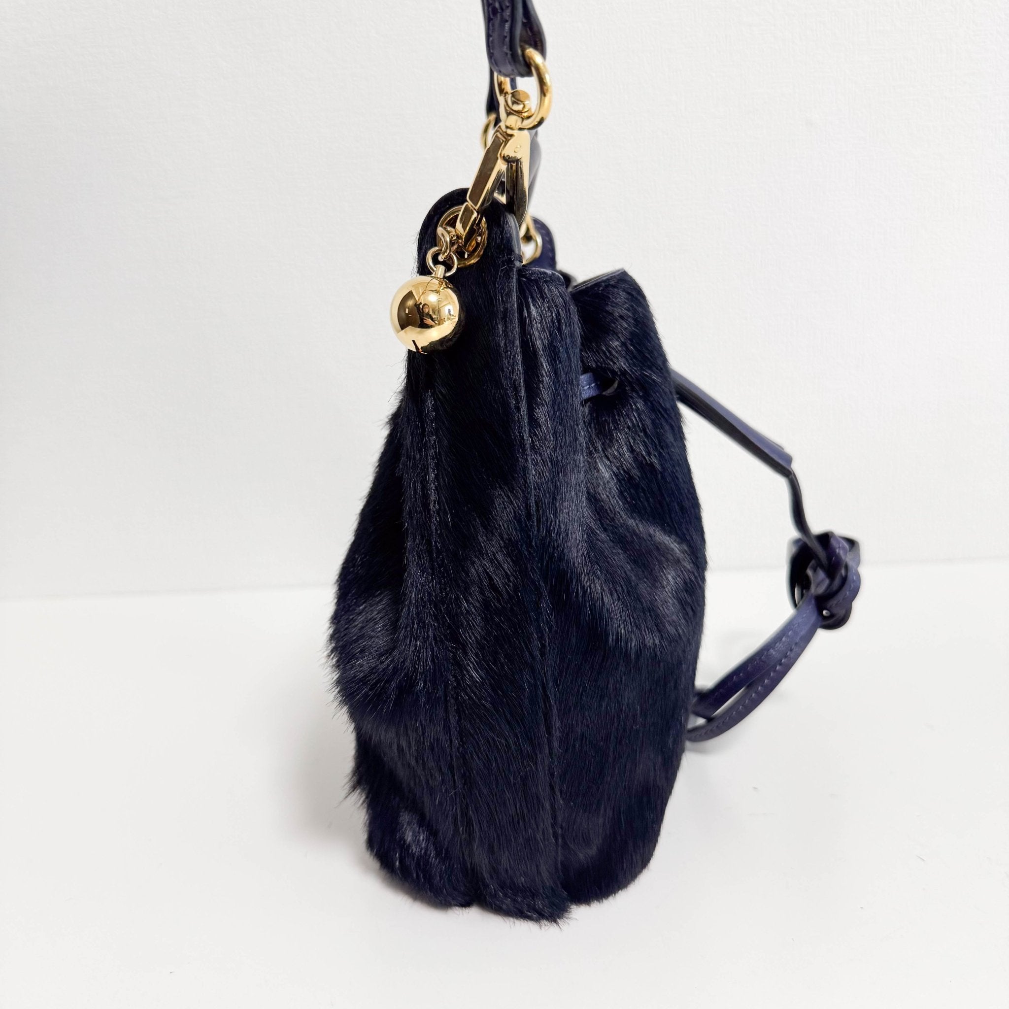 CHLOÉ Navy Pony Hair Shoulder Bag, in , Sold by HIVE PRELOVED - Shoulder Bags, ,