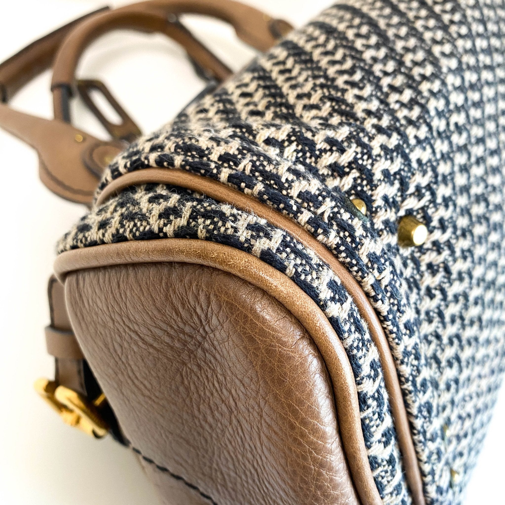 CHLOÉ Paddington Brown Gold Leather Tweed Handbag, in , Sold by HIVE PRELOVED - Handle Bags, ,