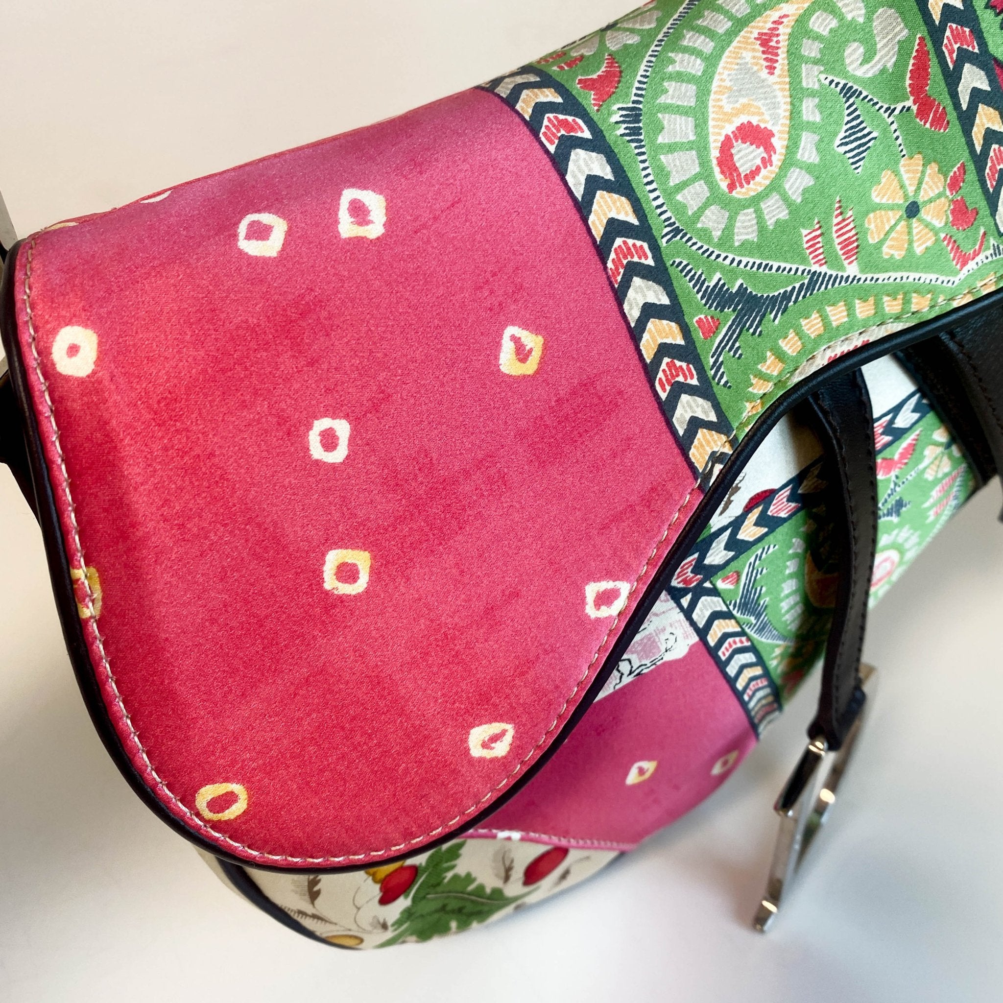 DIOR 2003 Saddle Satin Patchwork Handbag, in , Sold by HIVE PRELOVED - Shoulder Bags, ,