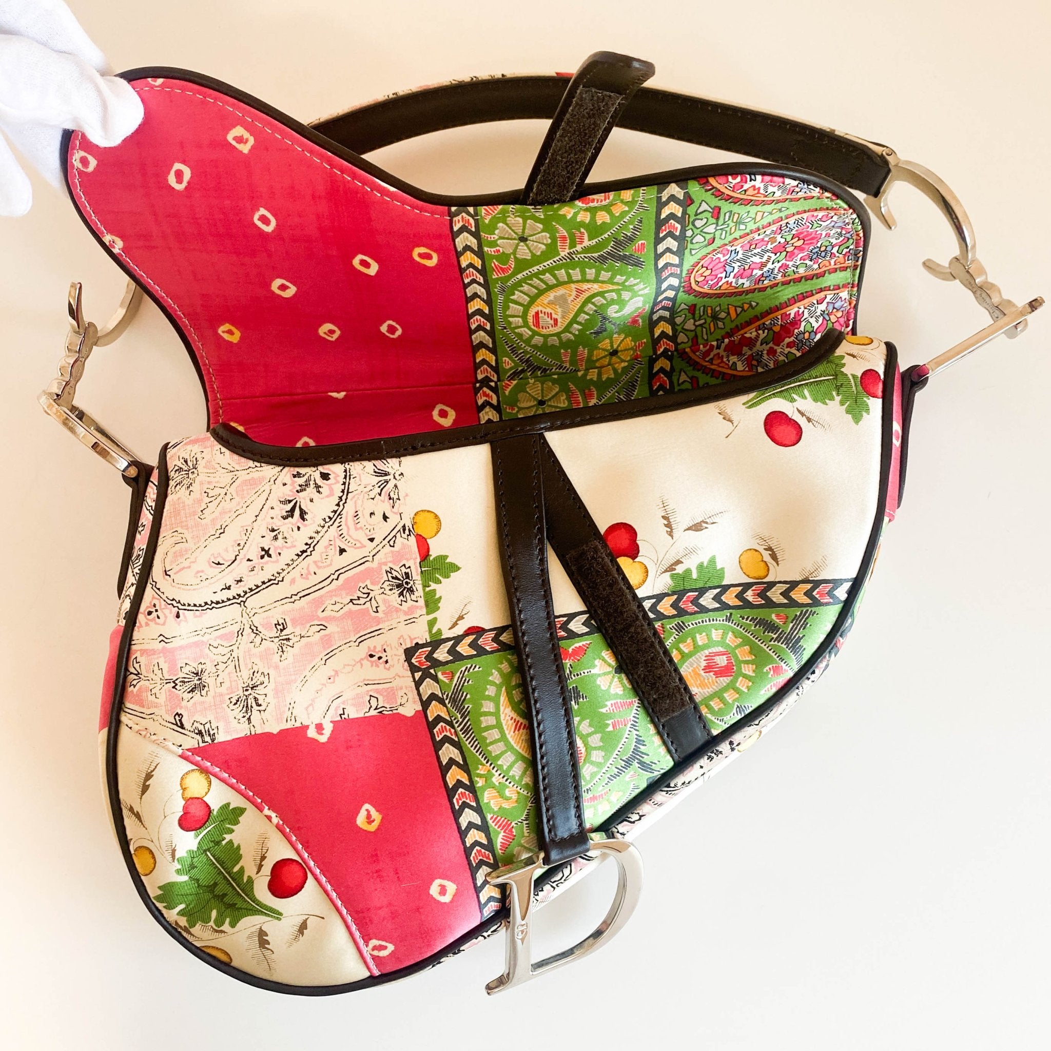 DIOR 2003 Saddle Satin Patchwork Handbag, in , Sold by HIVE PRELOVED - Shoulder Bags, ,