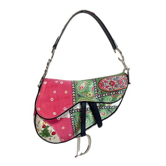 DIOR 2003 Saddle Satin Patchwork Handbag, in , Sold by HIVE PRELOVED - Shoulder Bags, ,