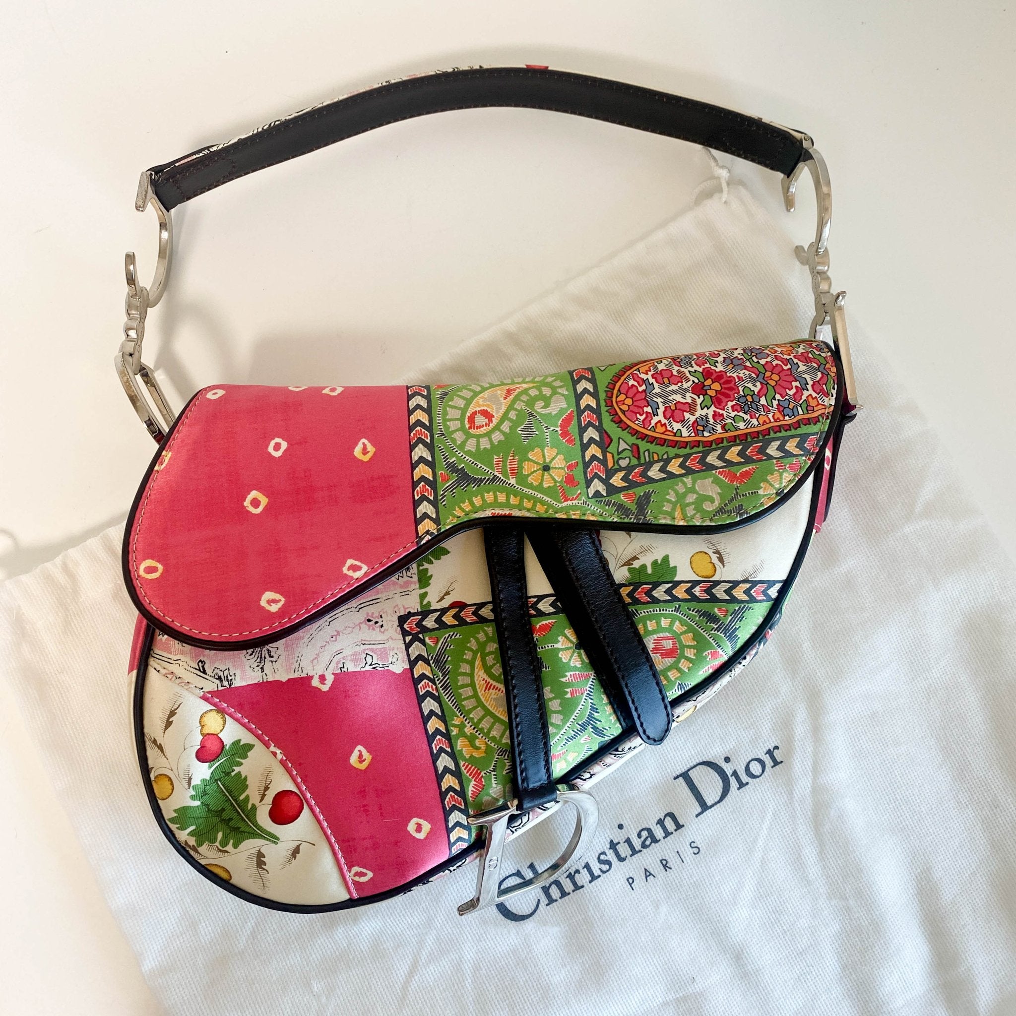 DIOR 2003 Saddle Satin Patchwork Handbag, in , Sold by HIVE PRELOVED - Shoulder Bags, ,