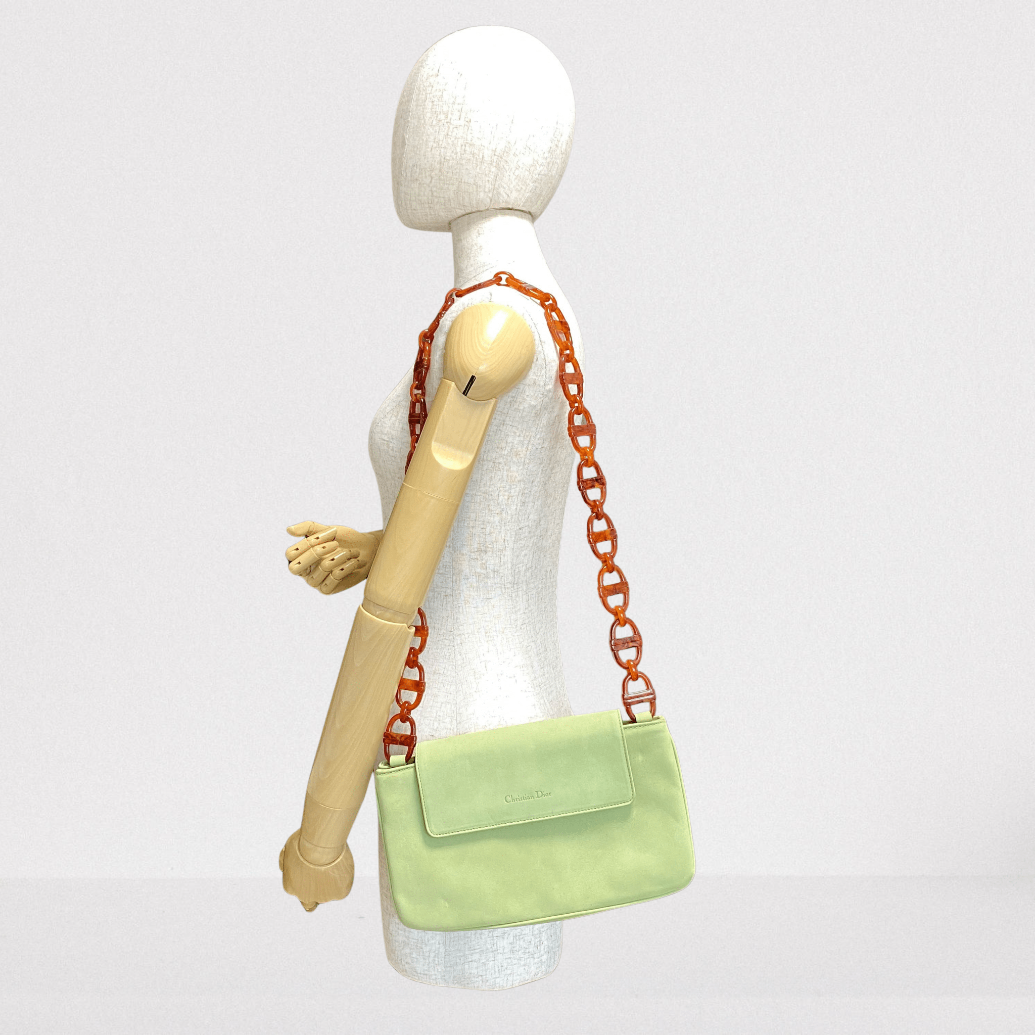 DIOR Archive Green Suede Chain Shoulder Bag, in , Sold by HIVE PRELOVED - Shoulder Bags, ,