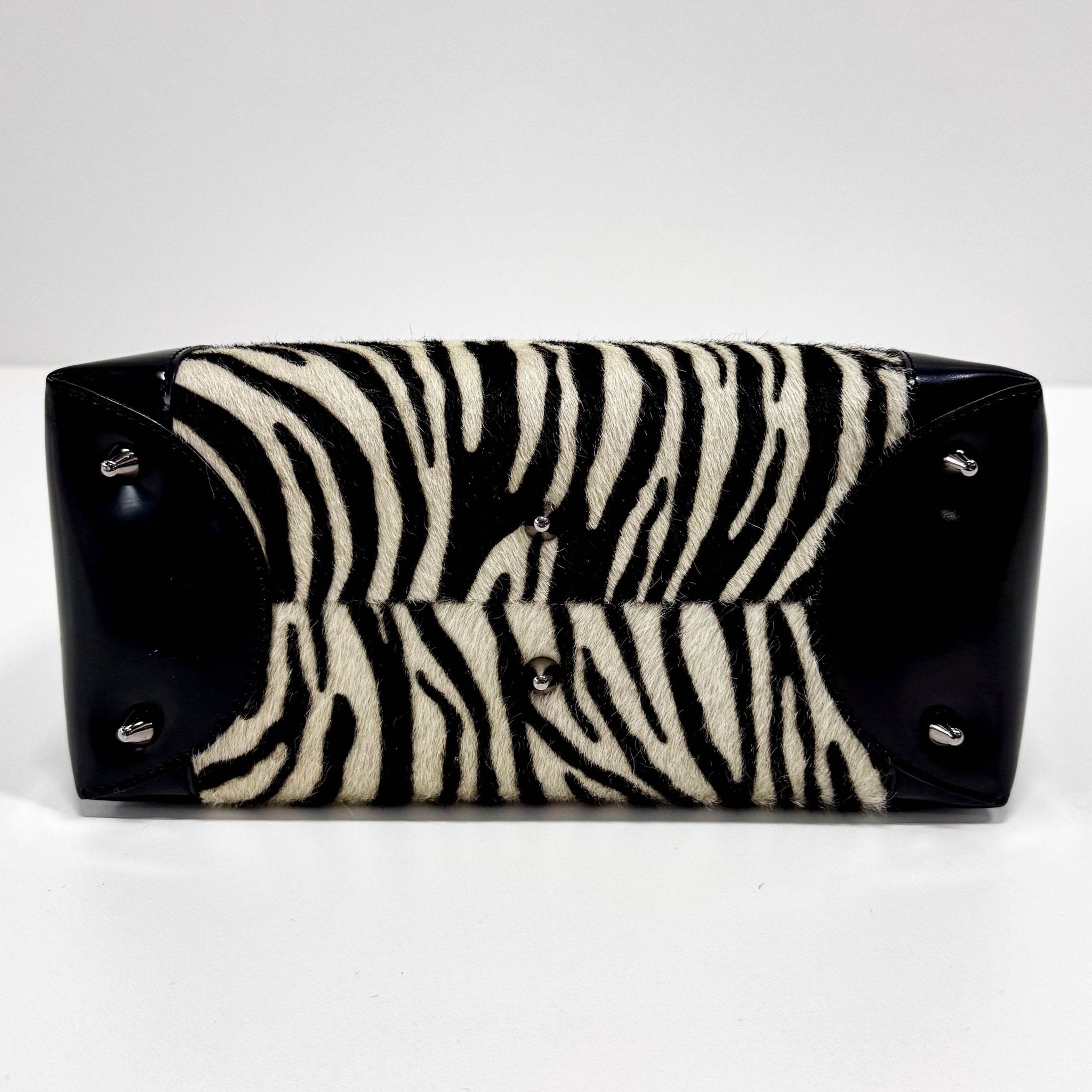 DIOR Black Patent Leather and Zebra Pony Hair Lady Dior Handbag, in , Sold by HIVE PRELOVED - Handle Bags, ,