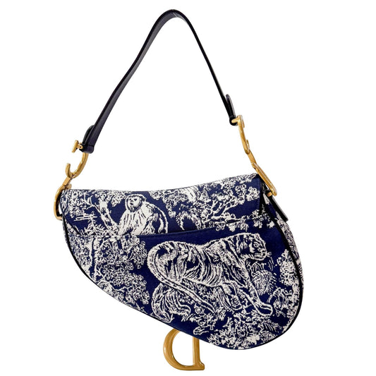 DIOR Blue Canvas Saddle Shoulder Bag, in , Sold by HIVE PRELOVED - Shoulder Bags, ,