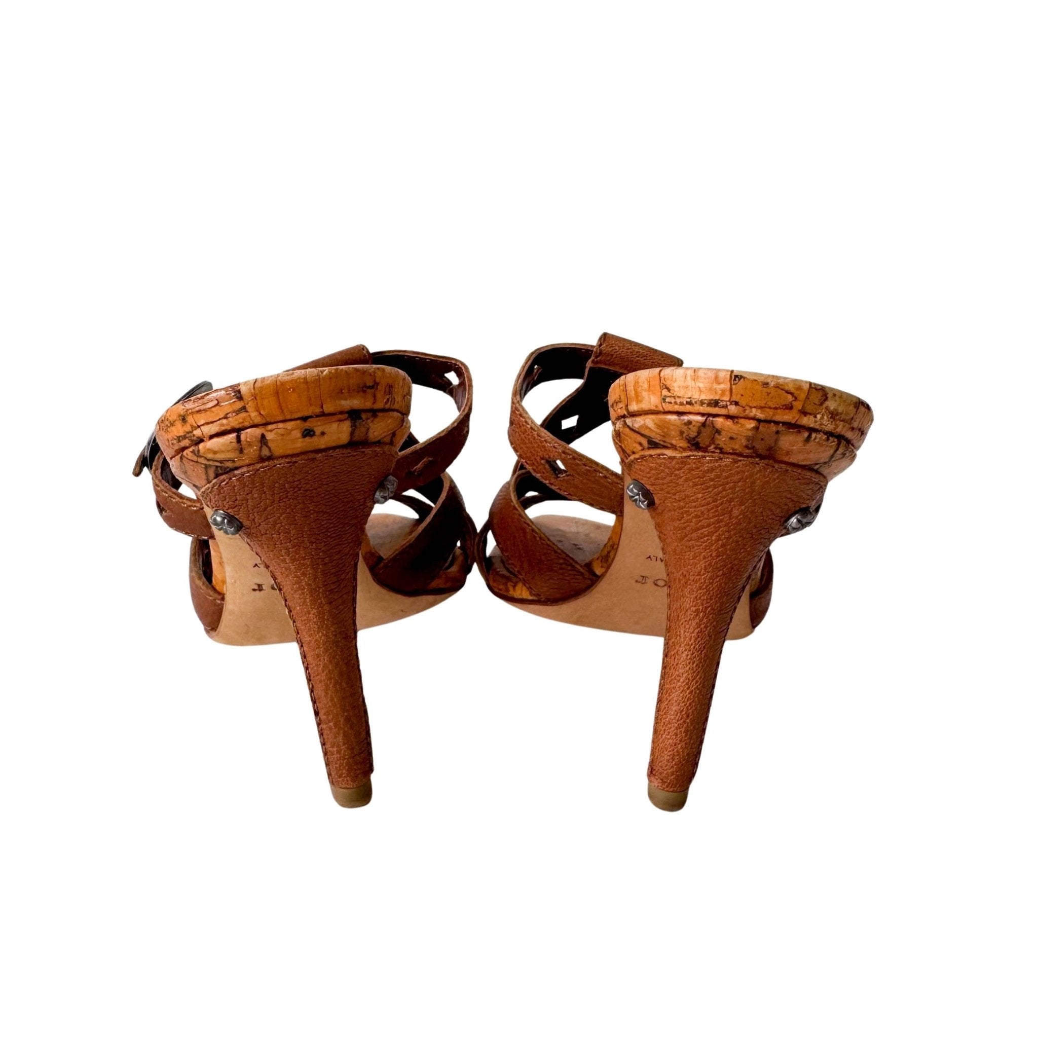 DIOR Brown Logo Coin Strap Heels 36 1/2, in , Sold by HIVE PRELOVED - Sandals, ,